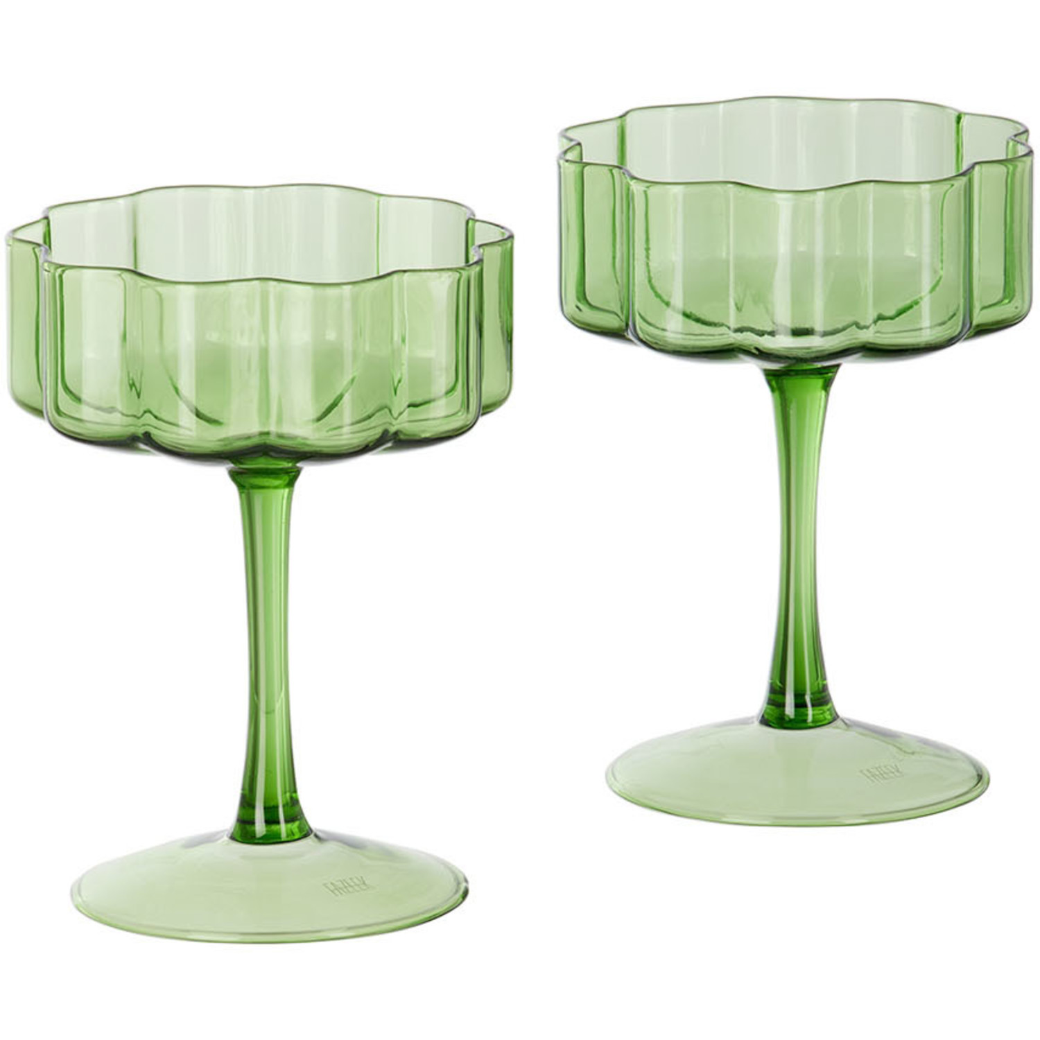  Fazeek Green Wave Coupe Glass Set 