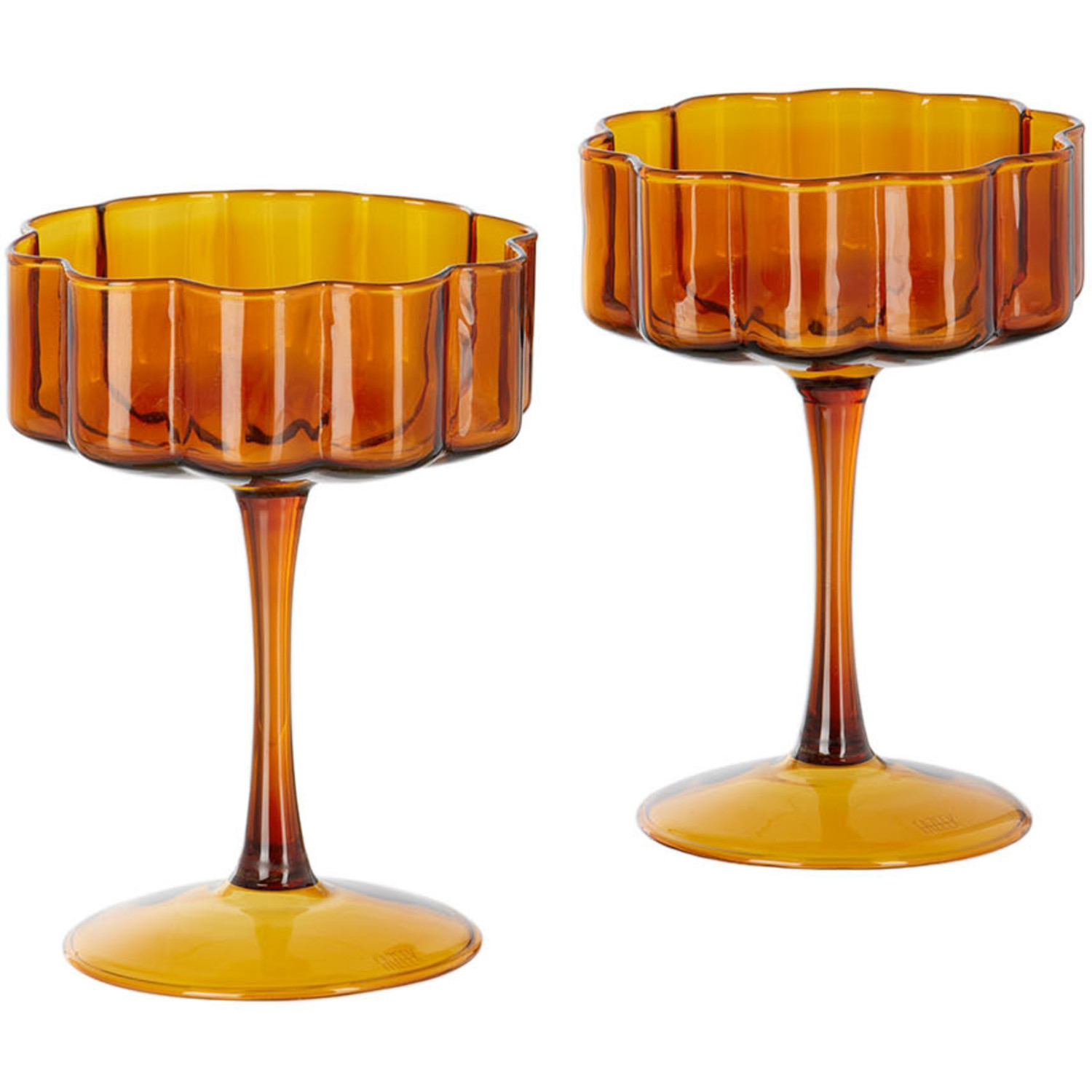  Fazeek Orange Wave Coupe Glass Set 