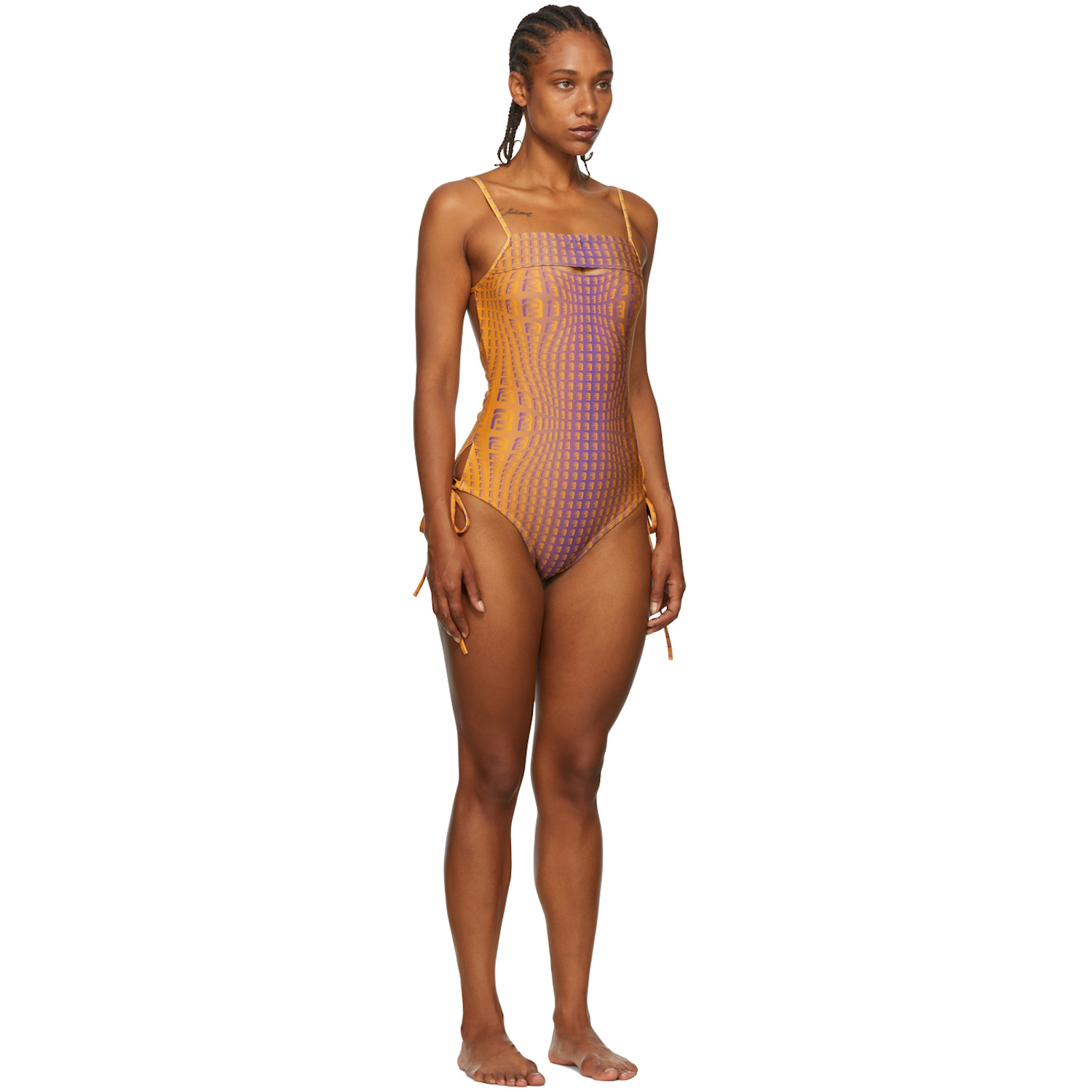  Barragán Ssense Exclusive Orange & Purple Peeka One-piece Swimsuit 