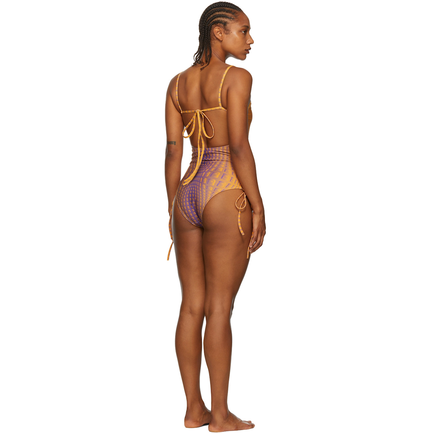  Barragán Ssense Exclusive Orange & Purple Peeka One-piece Swimsuit 