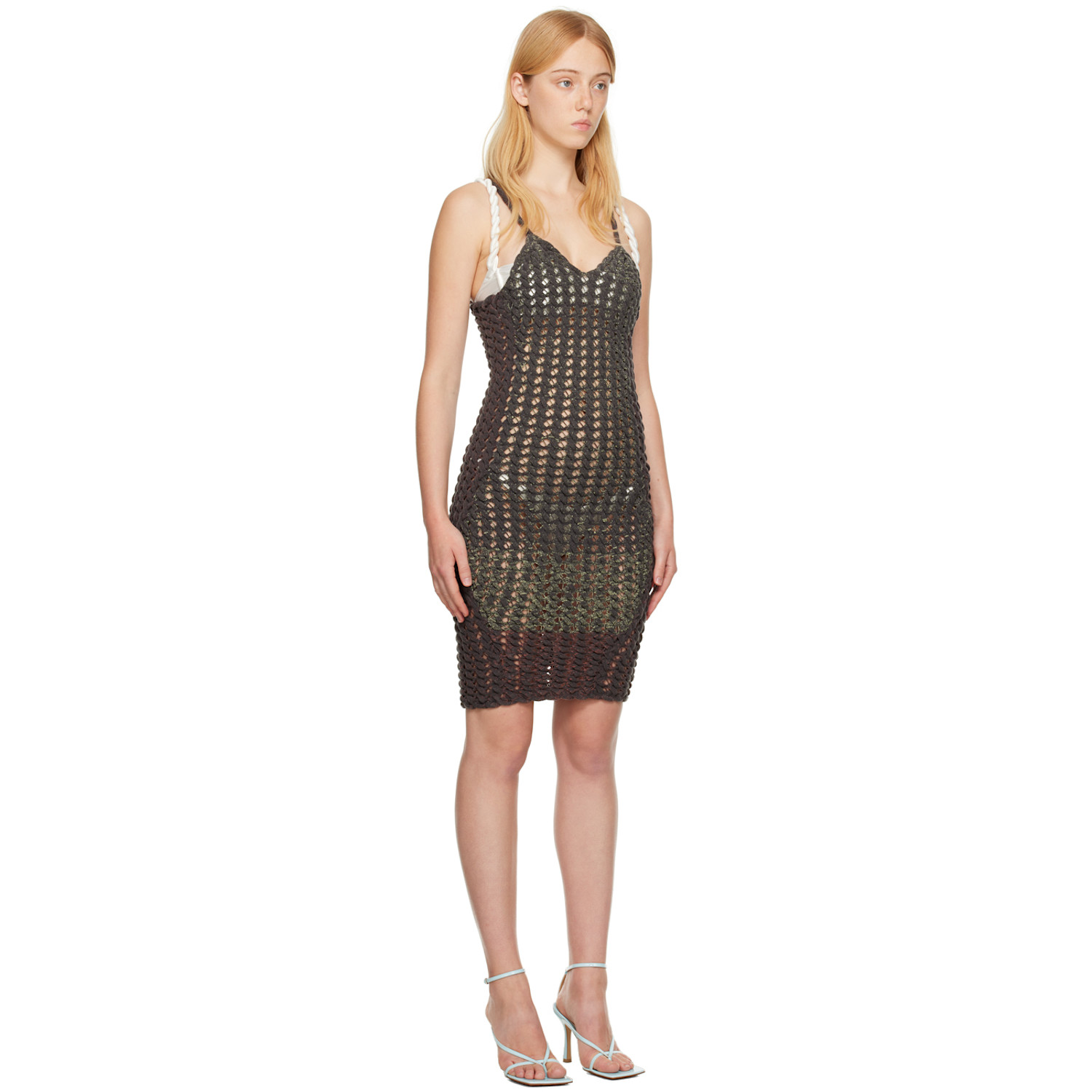  Isa Boulder Gray Minicable Reversible Midi Dress 