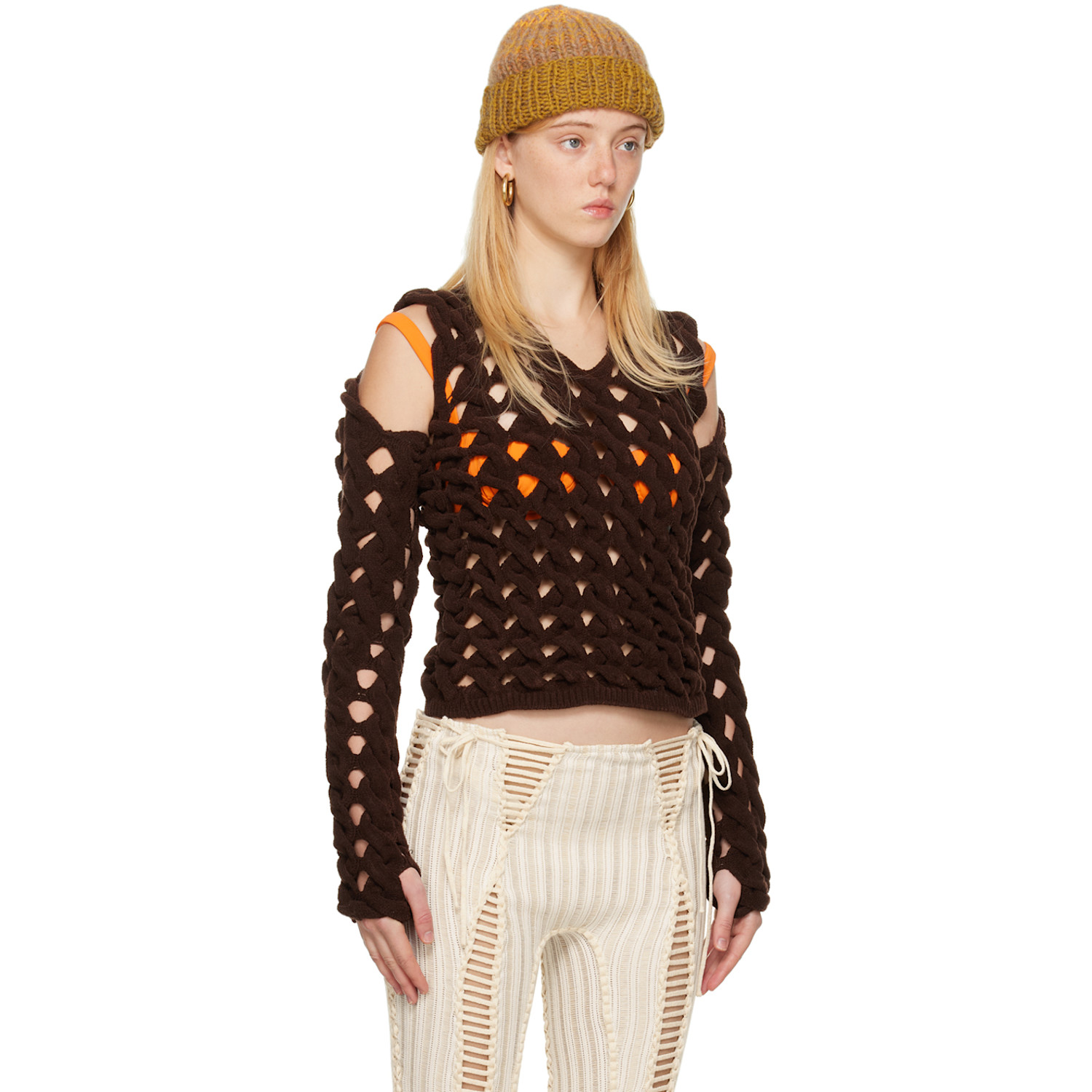  Isa Boulder Ssense Exclusive Brown Fatcable Sweater 