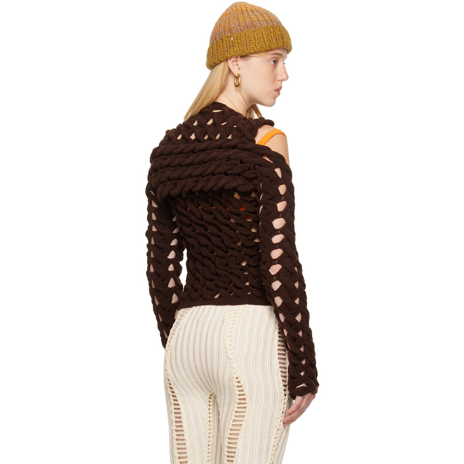  Isa Boulder Ssense Exclusive Brown Fatcable Sweater 
