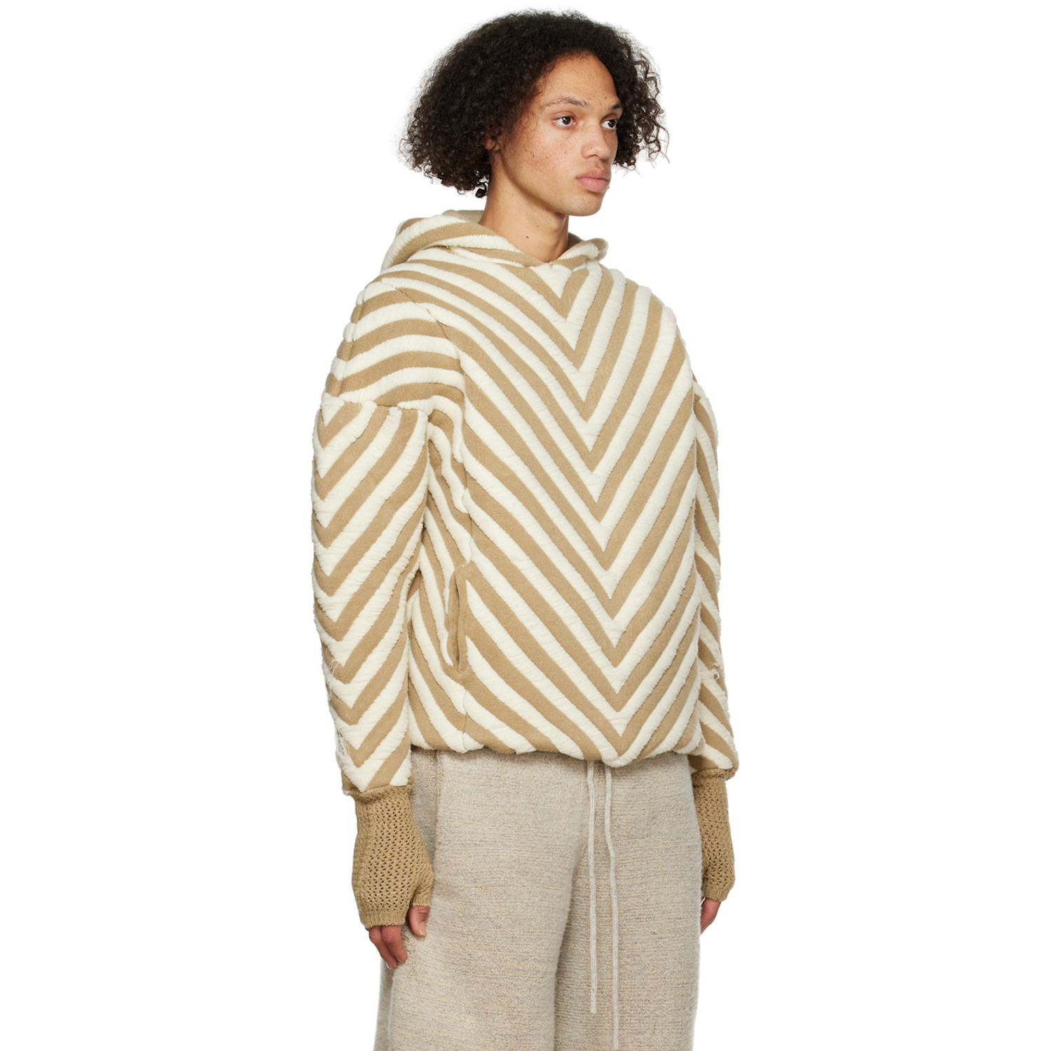  Isa Boulder Ssense Exclusive Tan & Off-white Arrow Hoodie 