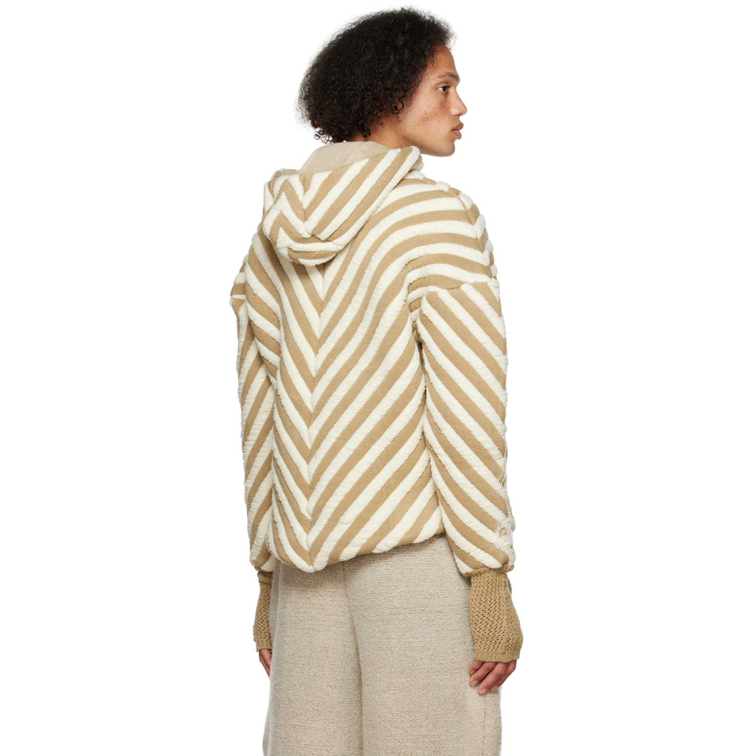  Isa Boulder Ssense Exclusive Tan & Off-white Arrow Hoodie 