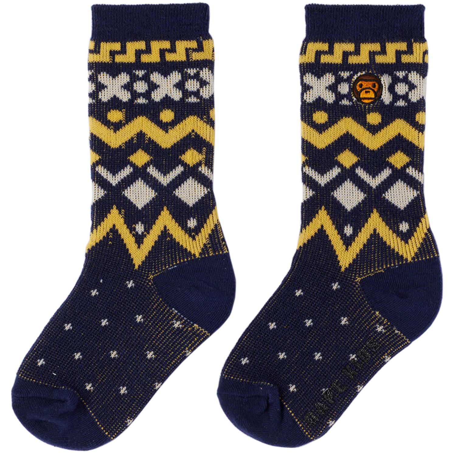  Bape Kids Navy Baby Milo Nordic Socks 