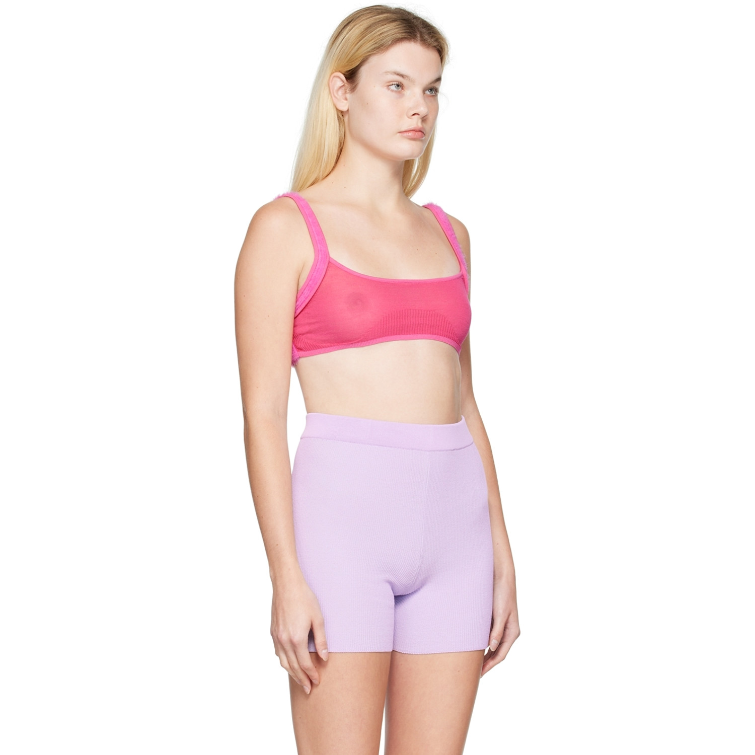  Jacquemus Pink Le Papier 'le Bandeau Ascosu' Bra 