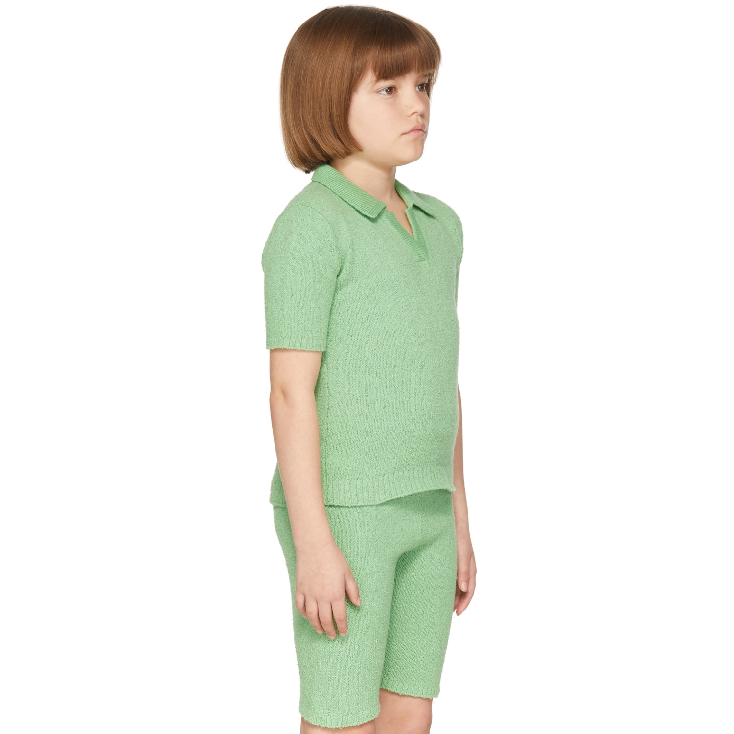  Misha & Puff Kids Green Bouclé Polo 