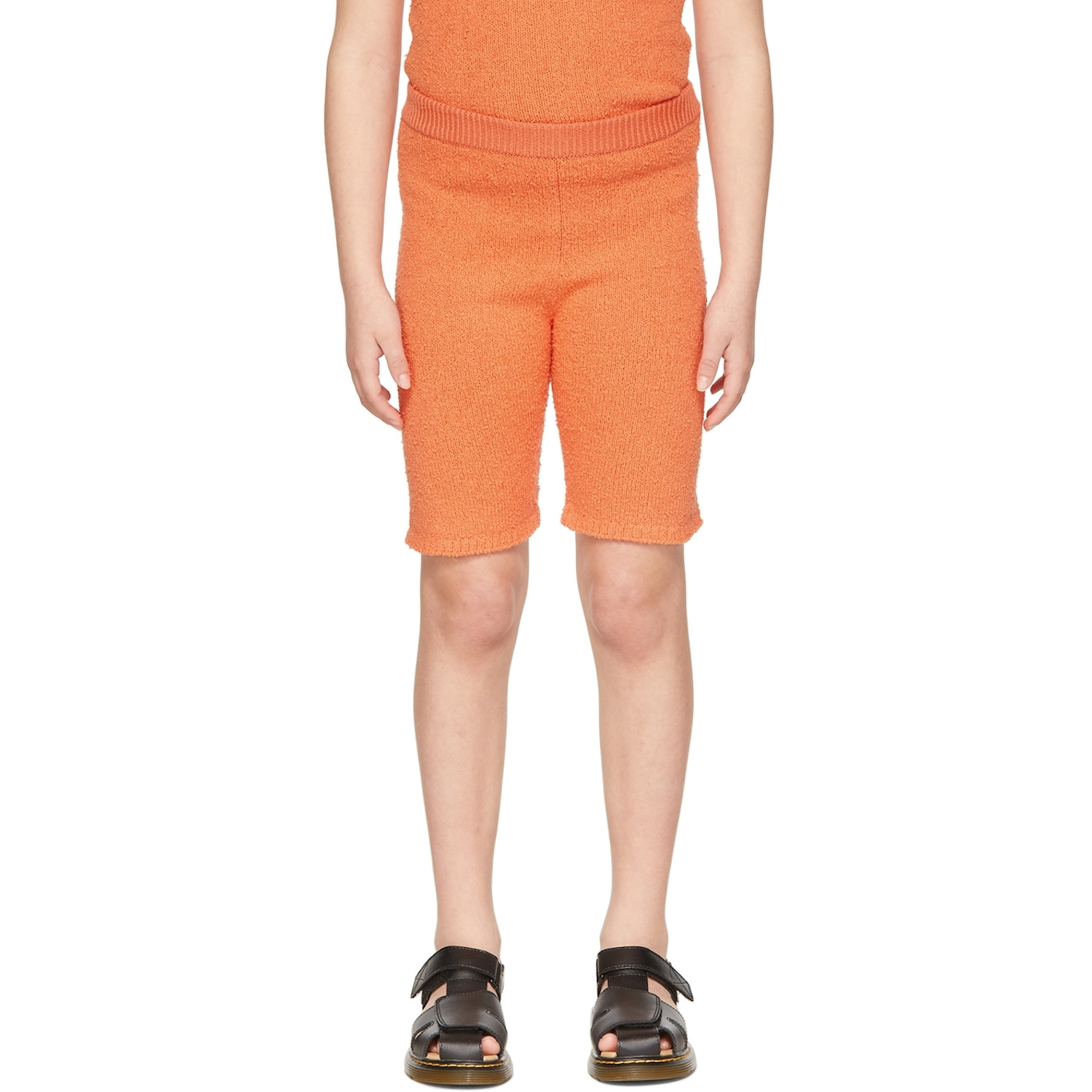  Misha & Puff Kids Orange Bouclé Boardwalk Shorts 