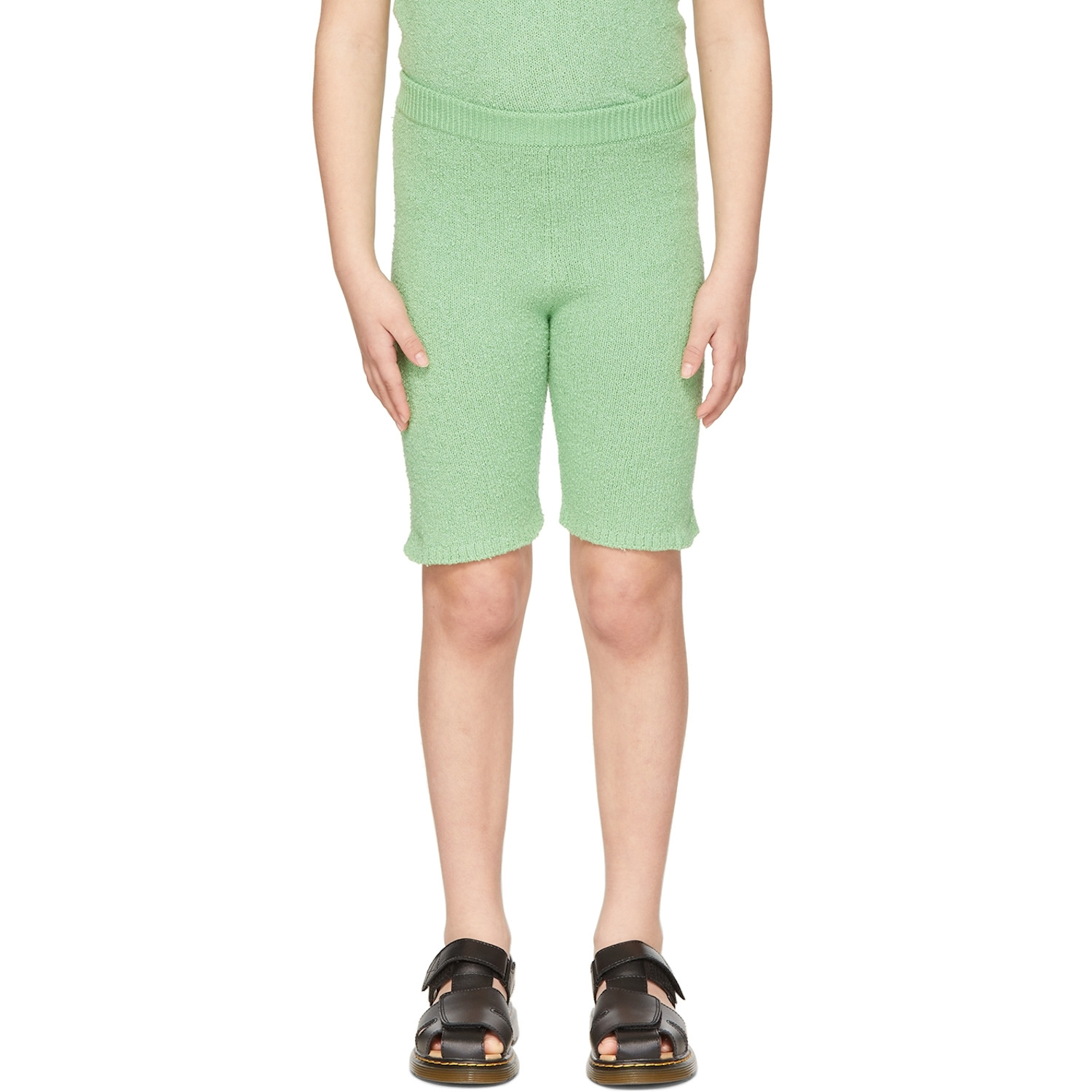  Misha & Puff Kids Green Bouclé Boardwalk Shorts 
