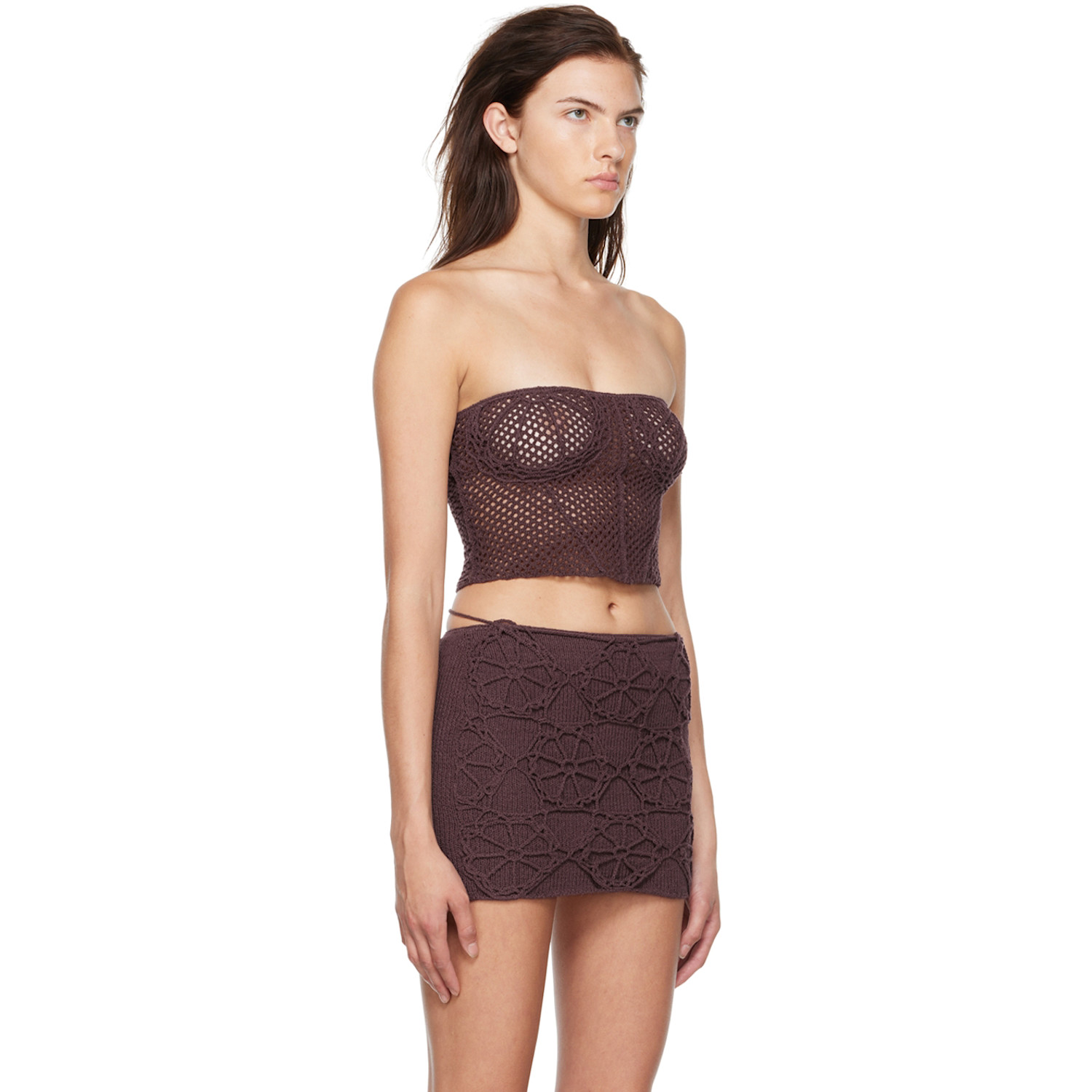  Nastyamasha Ssense Exclusive Brown Crocheted Corset 