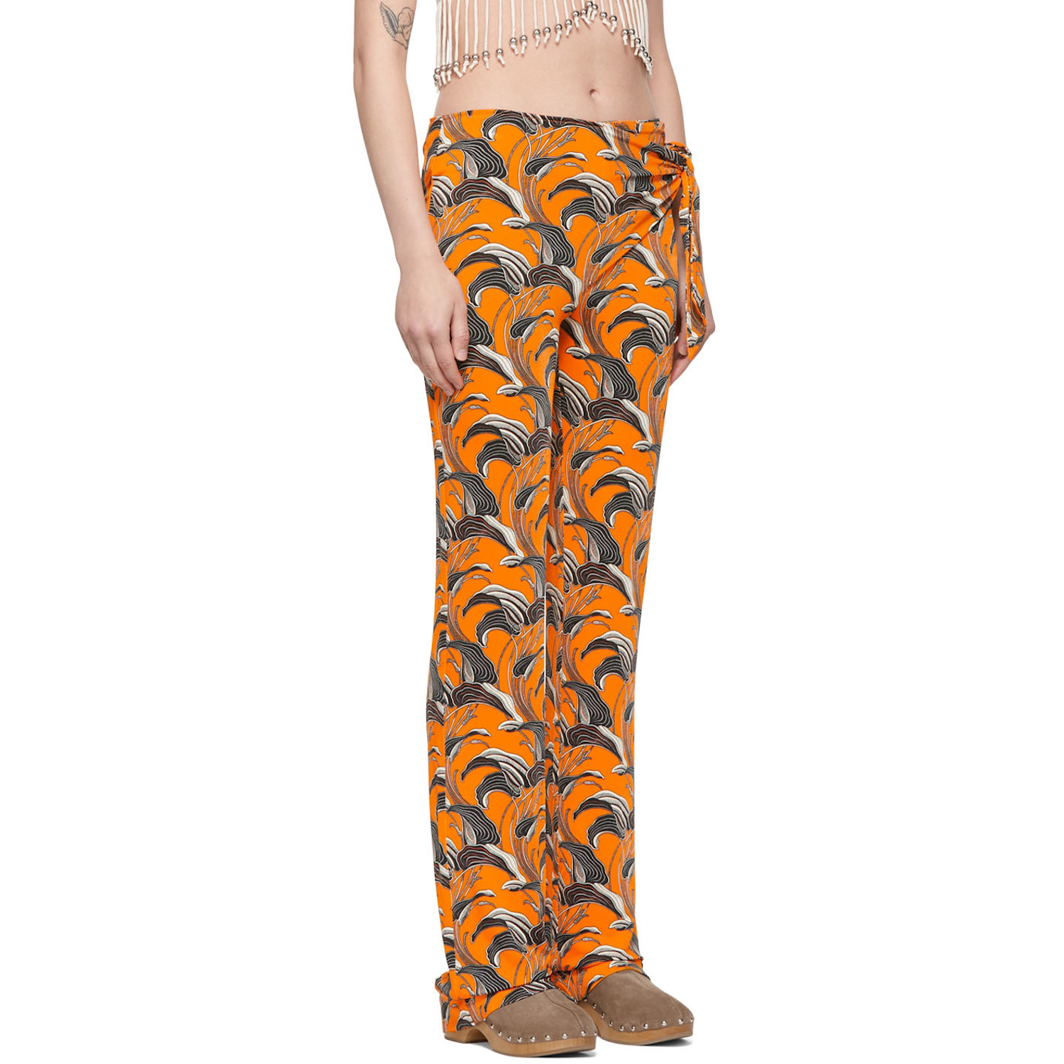  Rabanne Orange Viscose Trousers 