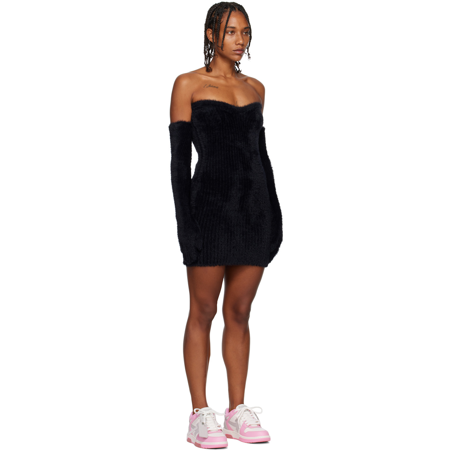  Off-white Black Gloves Minidress 