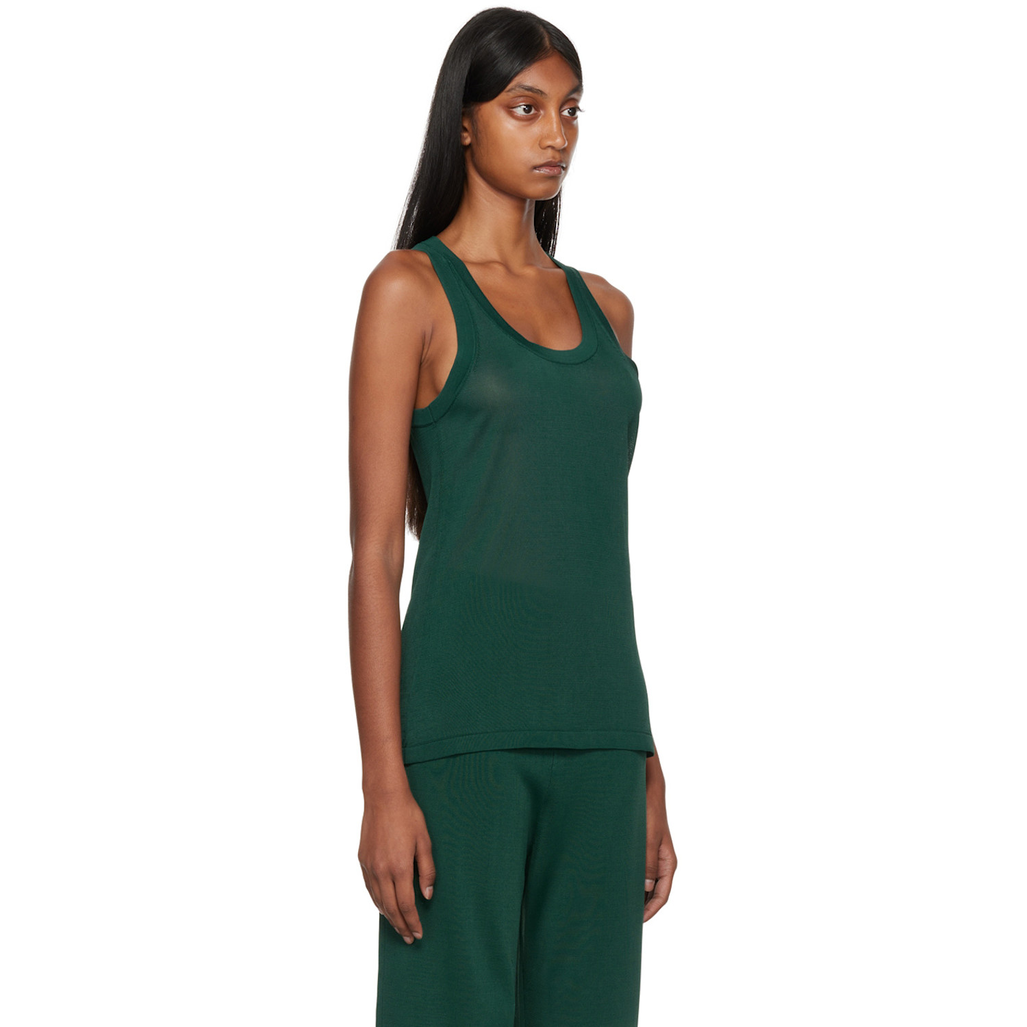  Studio Nicholson Green Flor Tank Top 