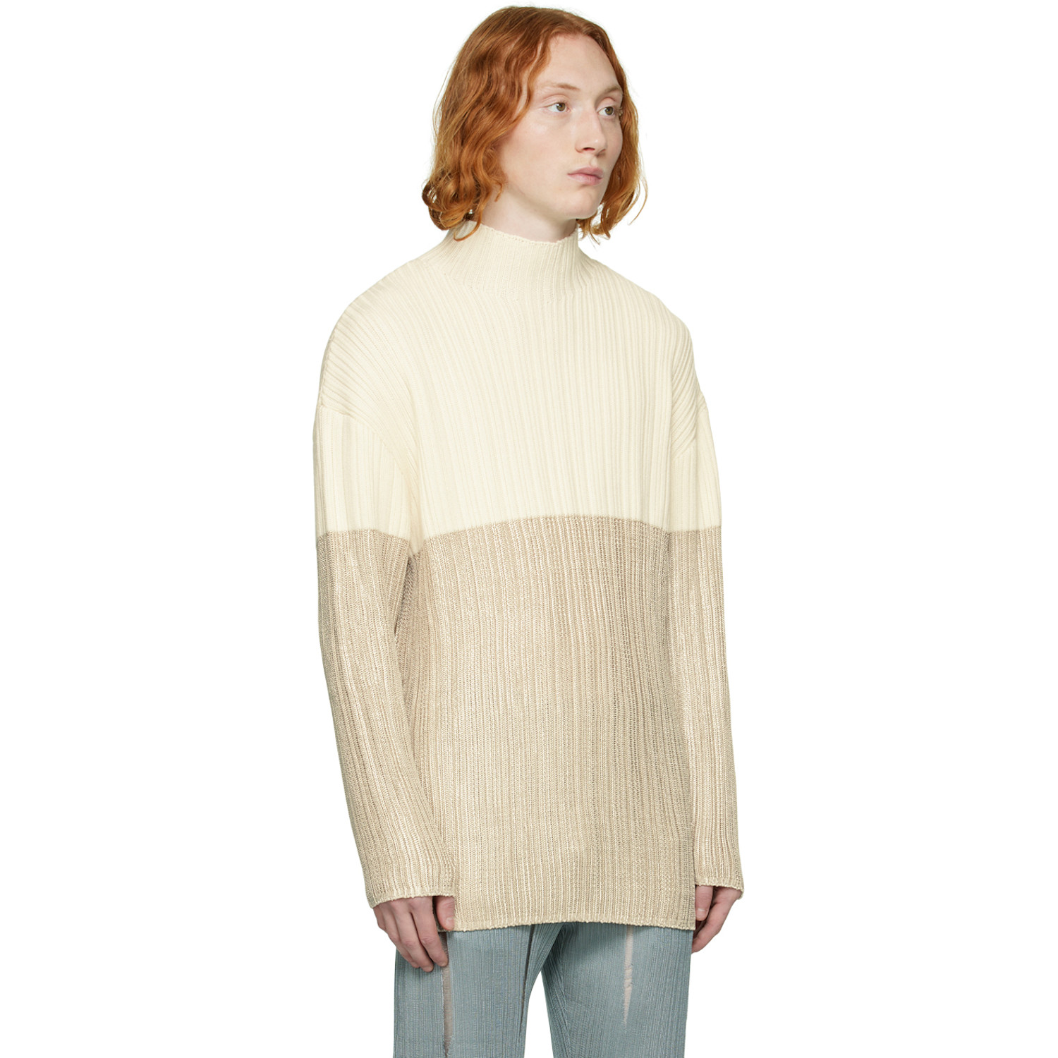 Lgn Louis Gabriel Nouchi Off-white Mock Neck Sweater 