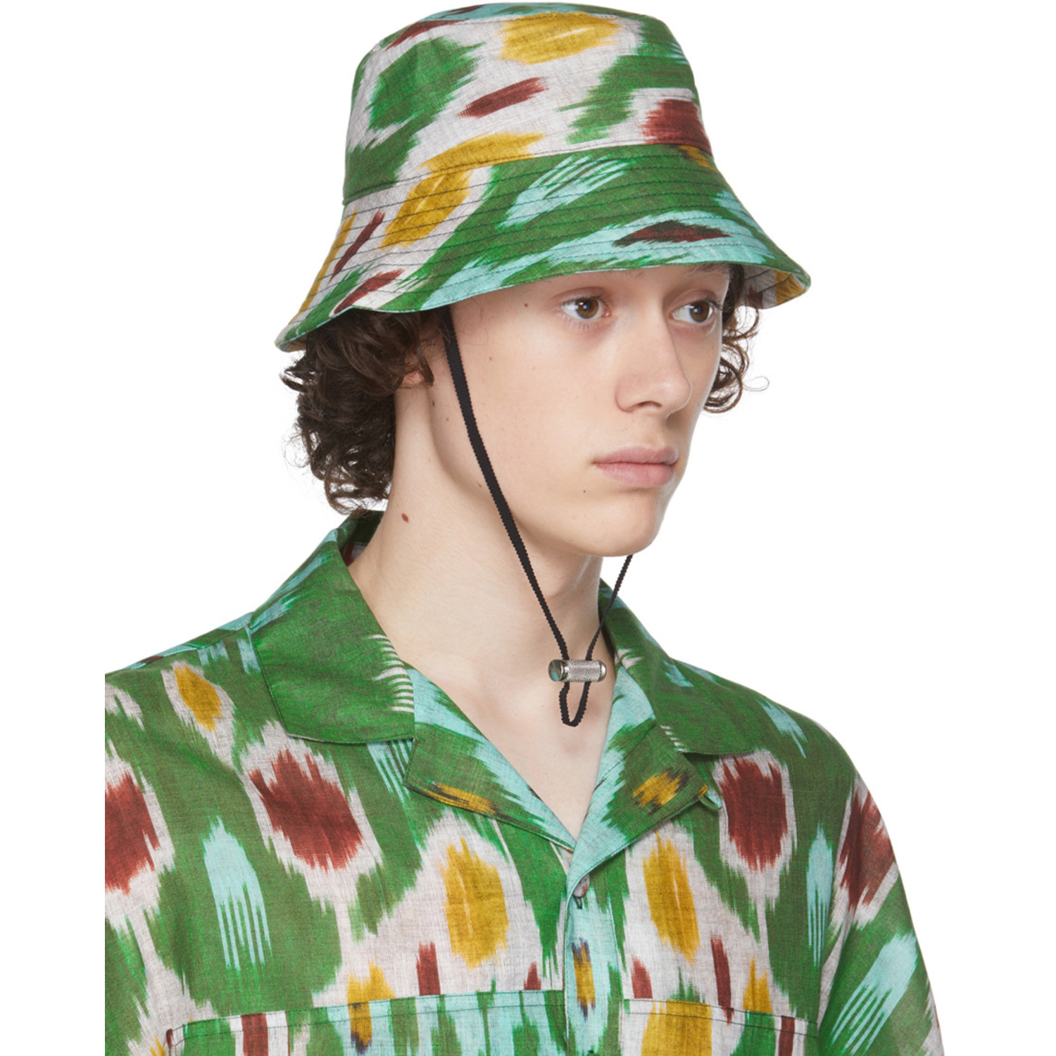  Erdem Green Cotton Bucket Hat 