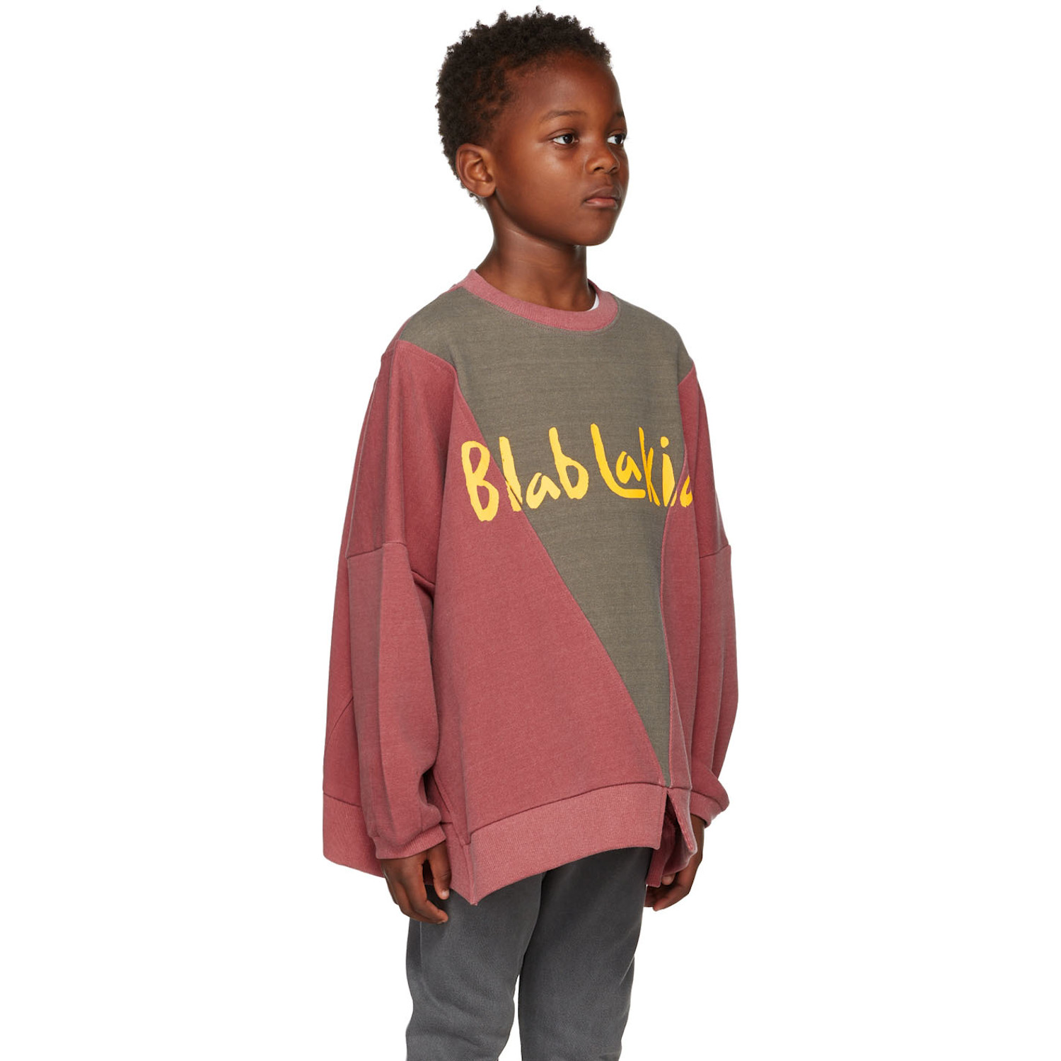  Blablakia Kids Burgundy & Gray Logo Sweatshirt 