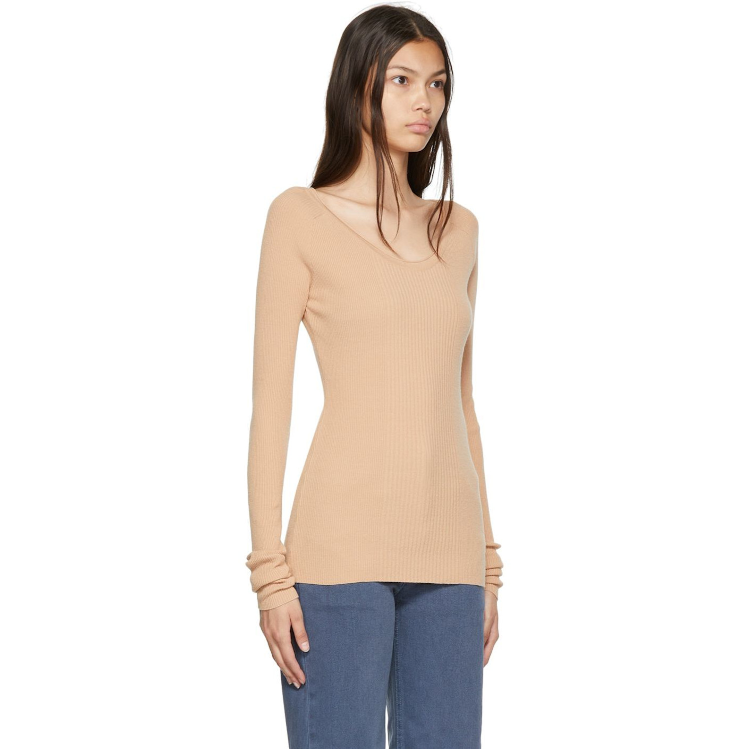  Low Classic Beige Rayon Sweater 