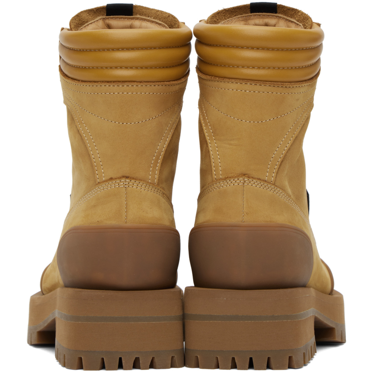  Palm Angels Tan Paneled Ankle Boots 