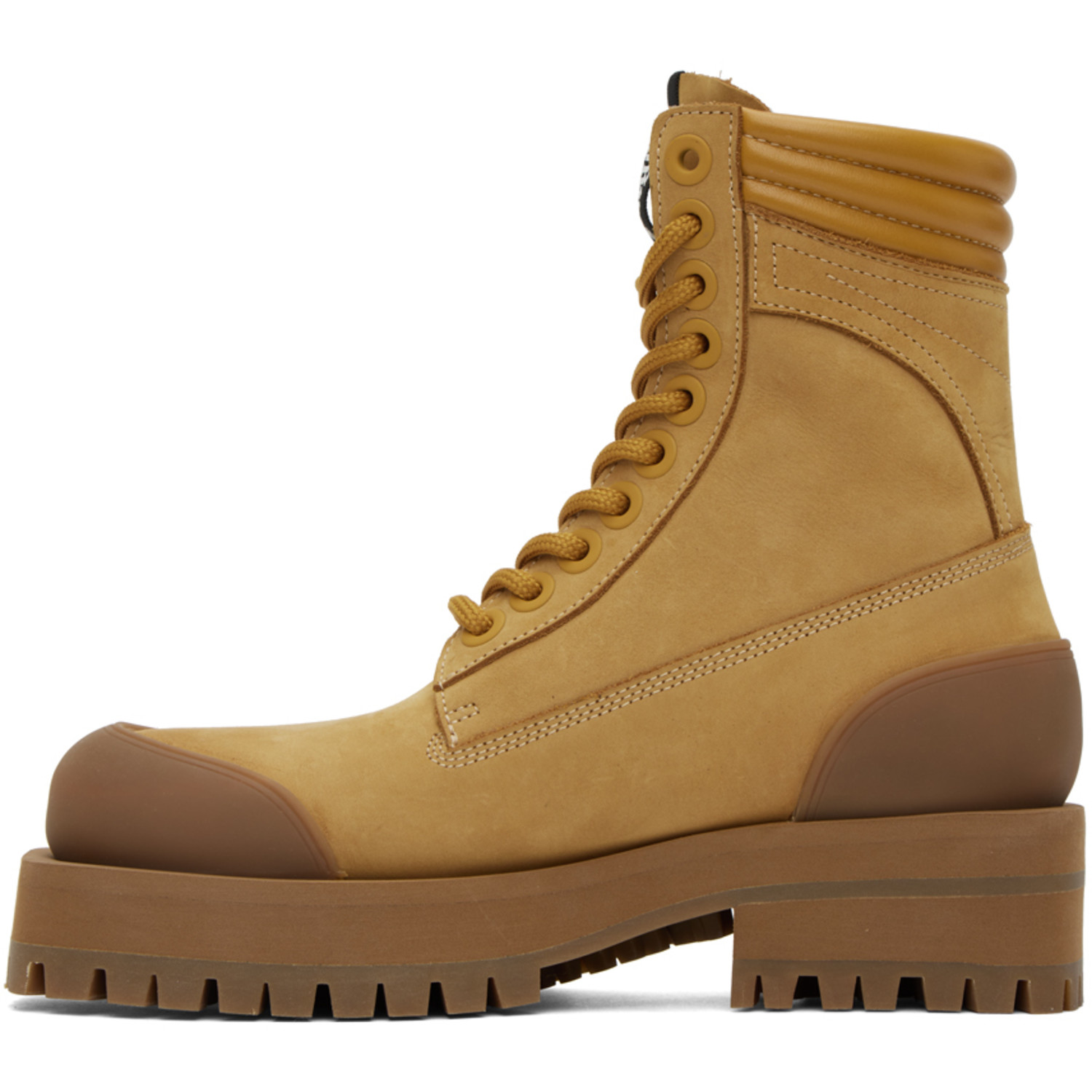  Palm Angels Tan Paneled Ankle Boots 