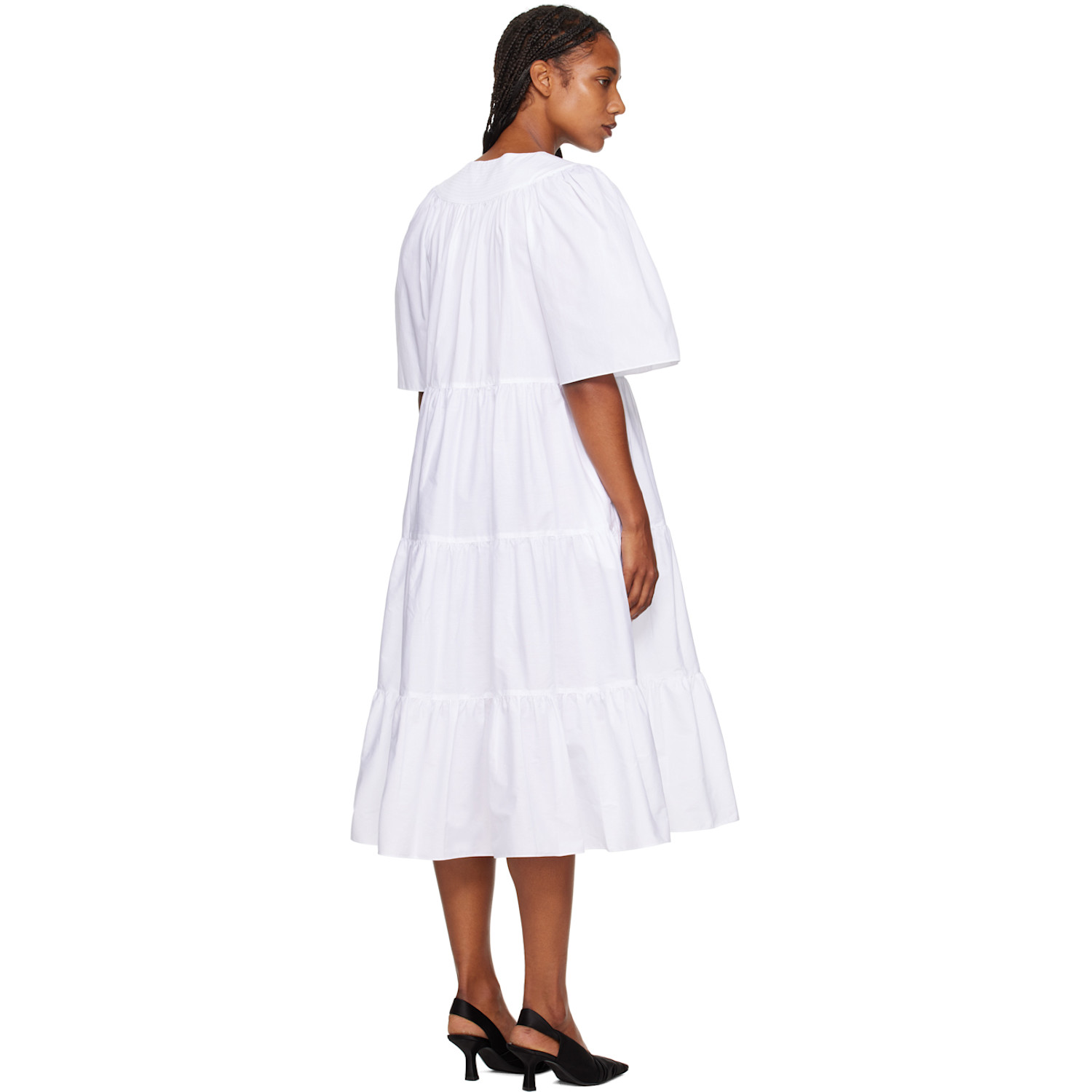  Rosetta Getty White Ruffle Maxi Dress 