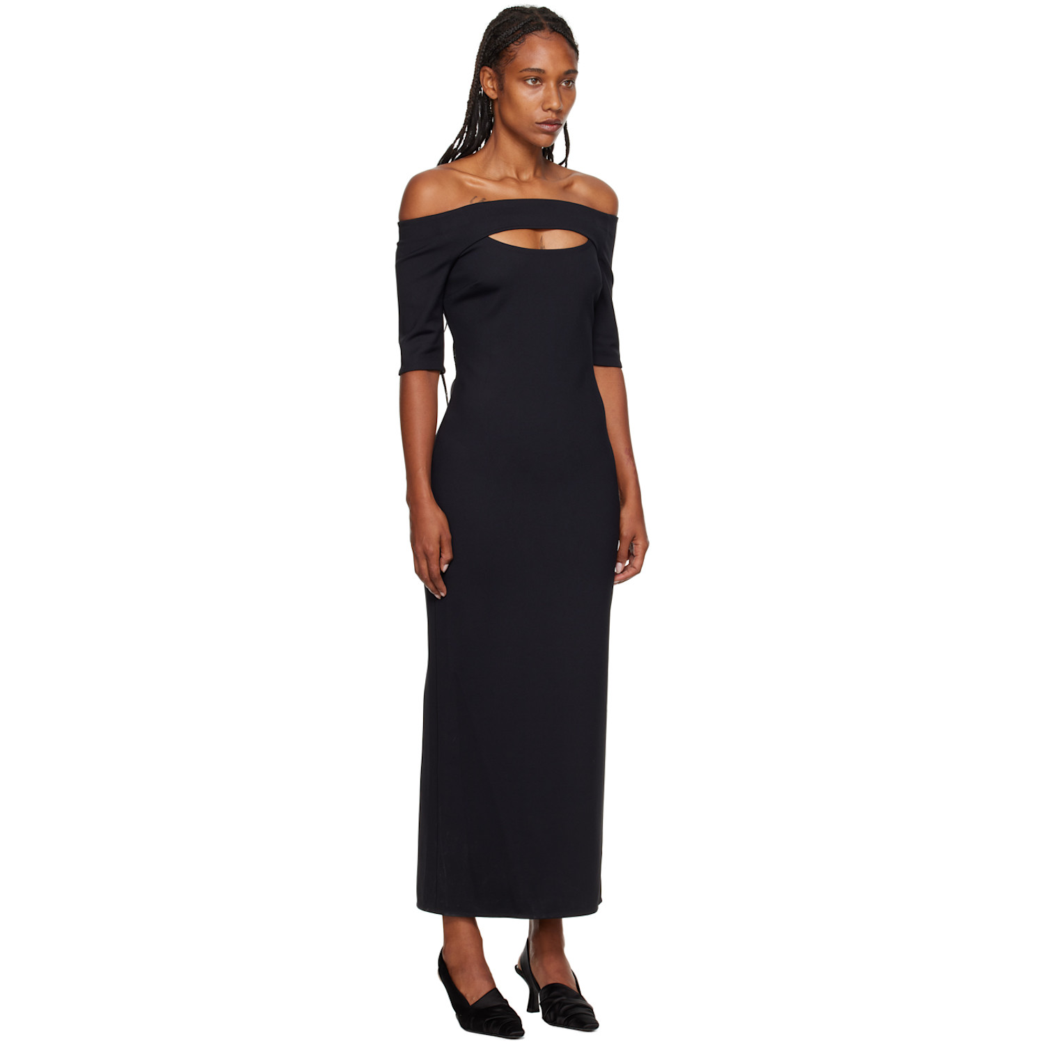  Rosetta Getty Black Cutout Maxi Dress 
