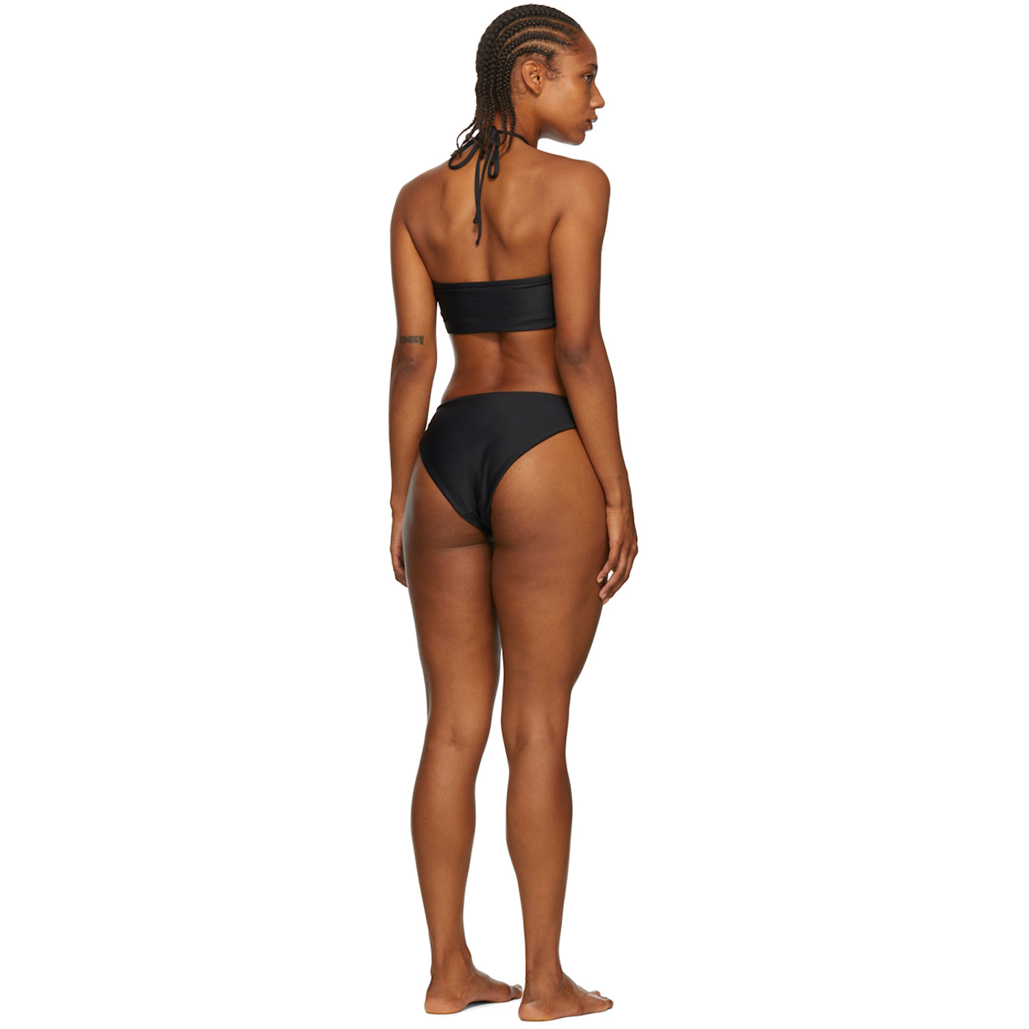  Rosetta Getty Black Recycled Polyester One-piece Swimsuit 