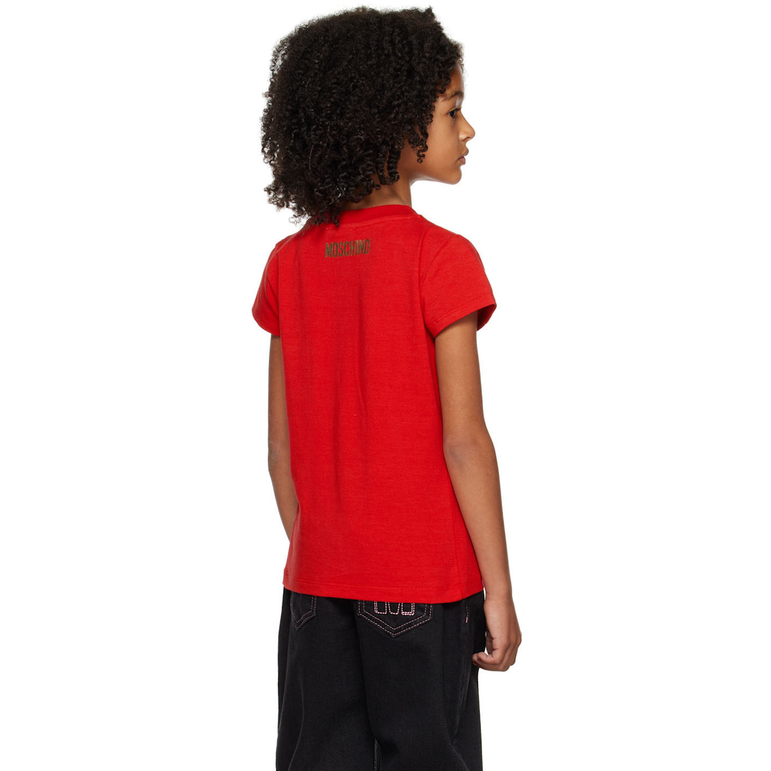 Moschino Kids Red 'handle With Care' T-shirt 