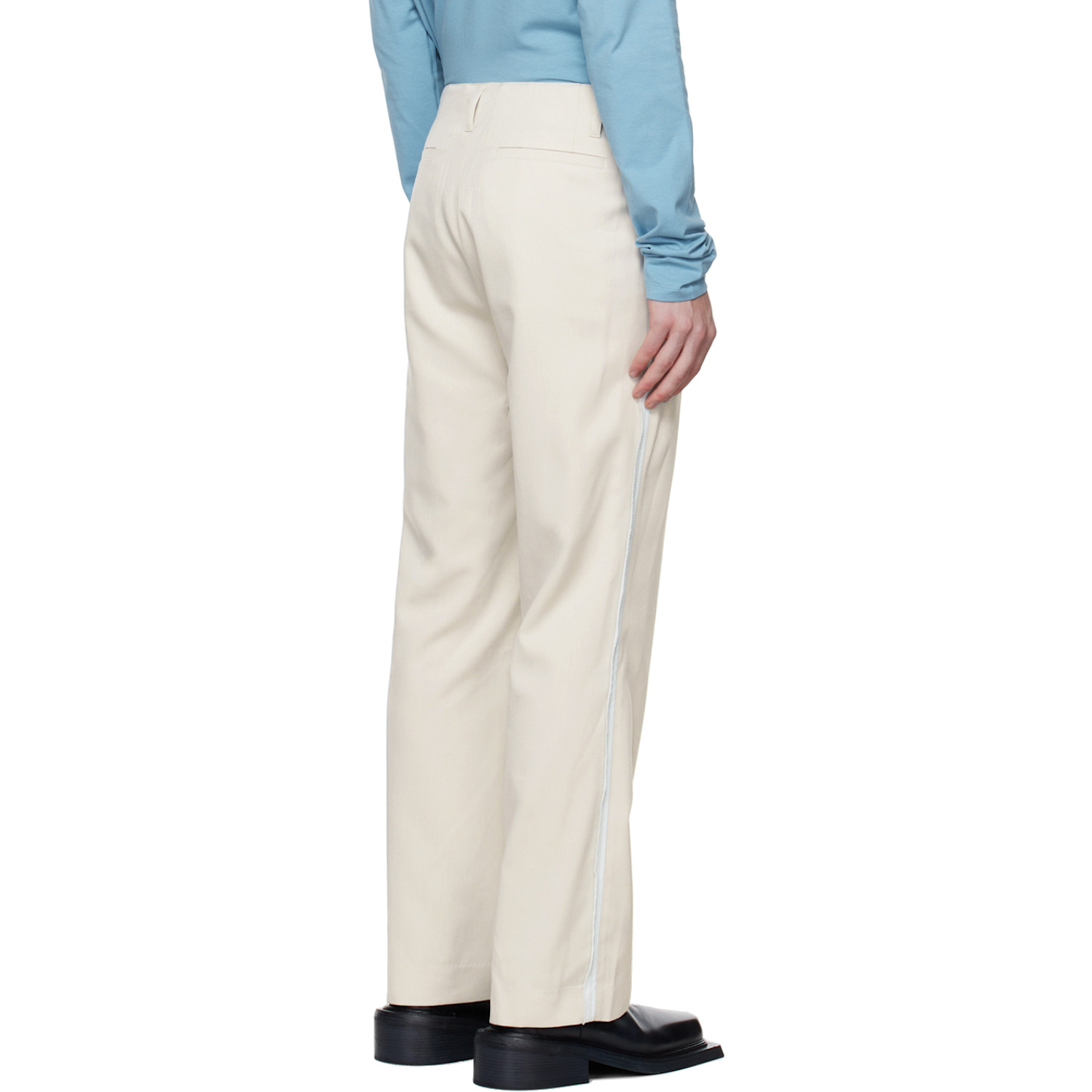  Open Yy Ssense Exclusive Beige Side Taped Pants 