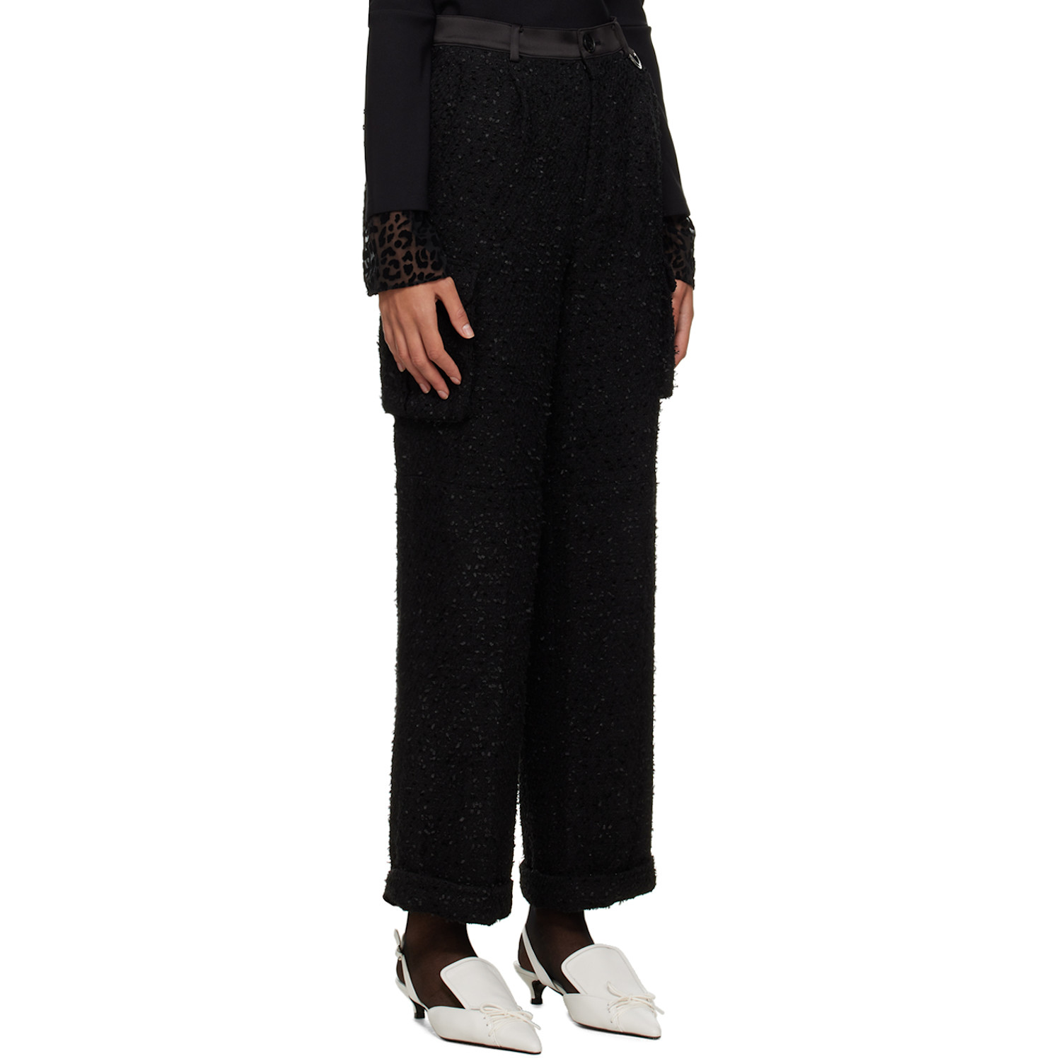  Lesugiatelier Black Wide-leg Cargo Pants 