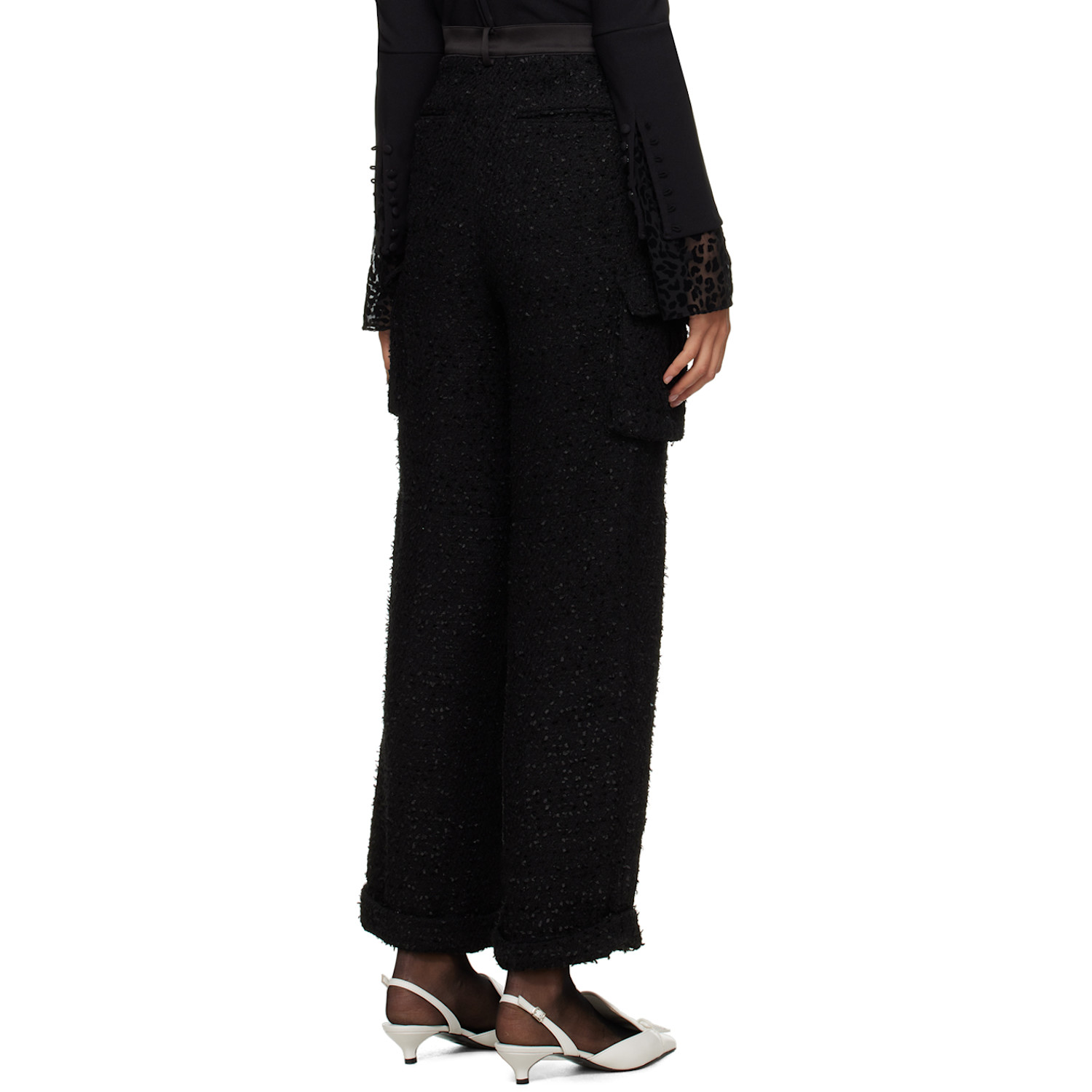  Lesugiatelier Black Wide-leg Cargo Pants 