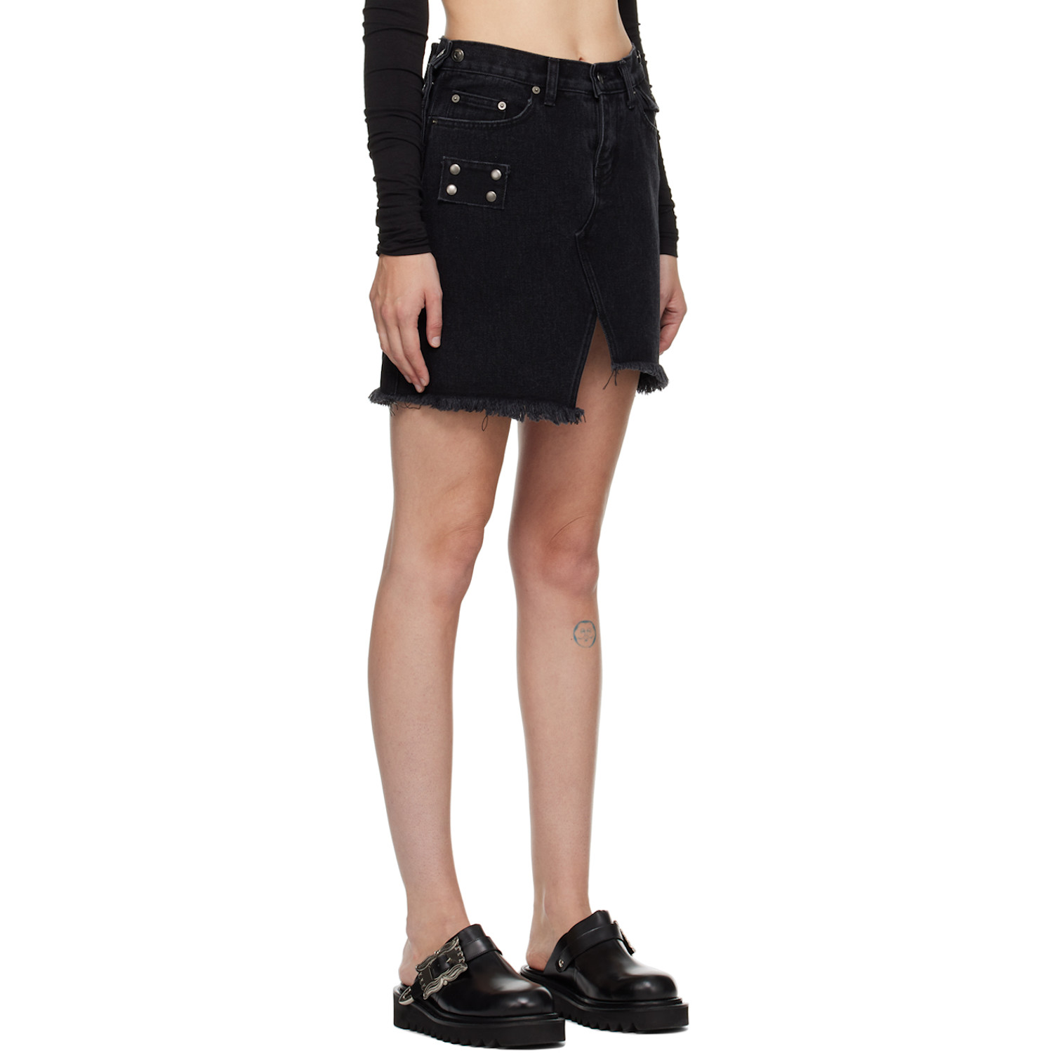  Lesugiatelier Black Asymmetric Miniskirt 