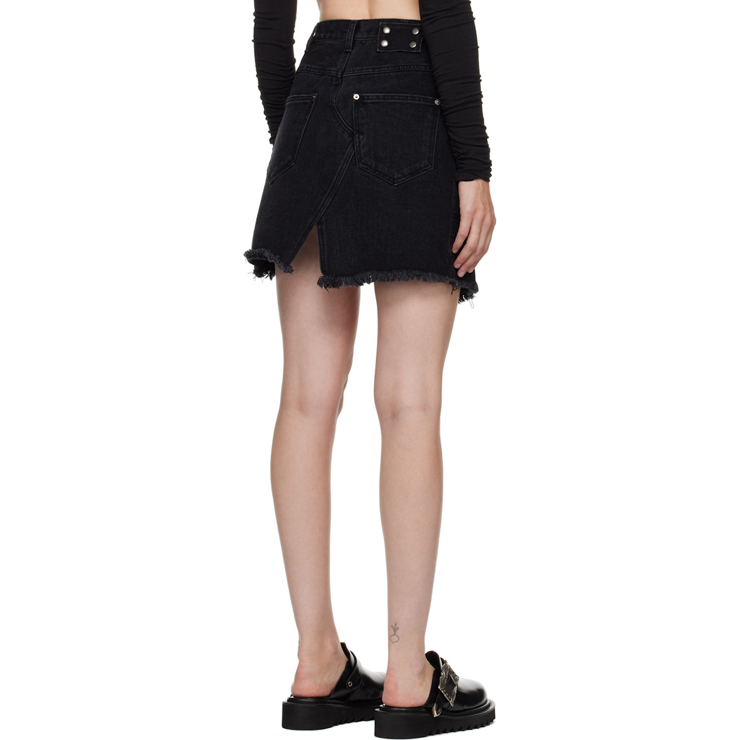  Lesugiatelier Black Asymmetric Miniskirt 