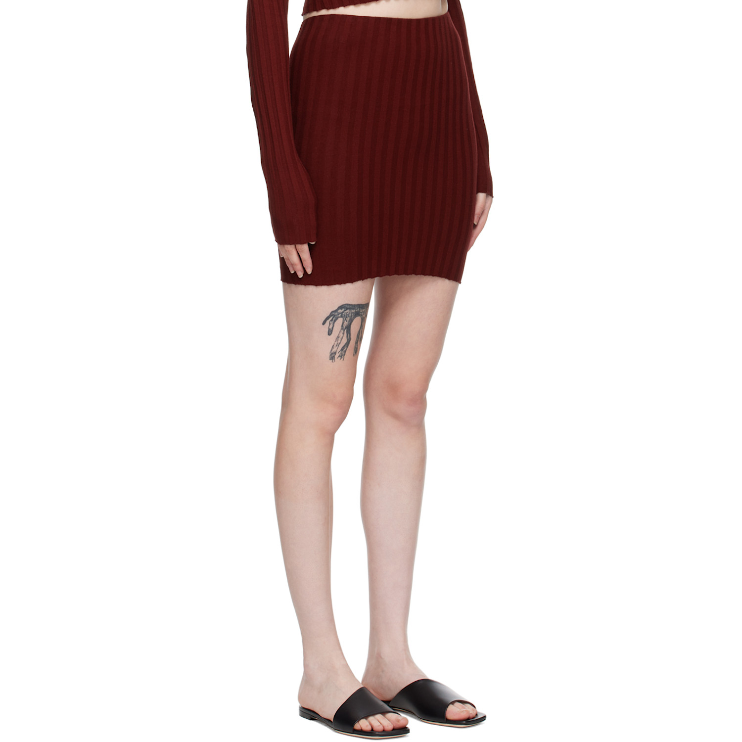  Cotton Citizen Burgundy Capri Miniskirt 