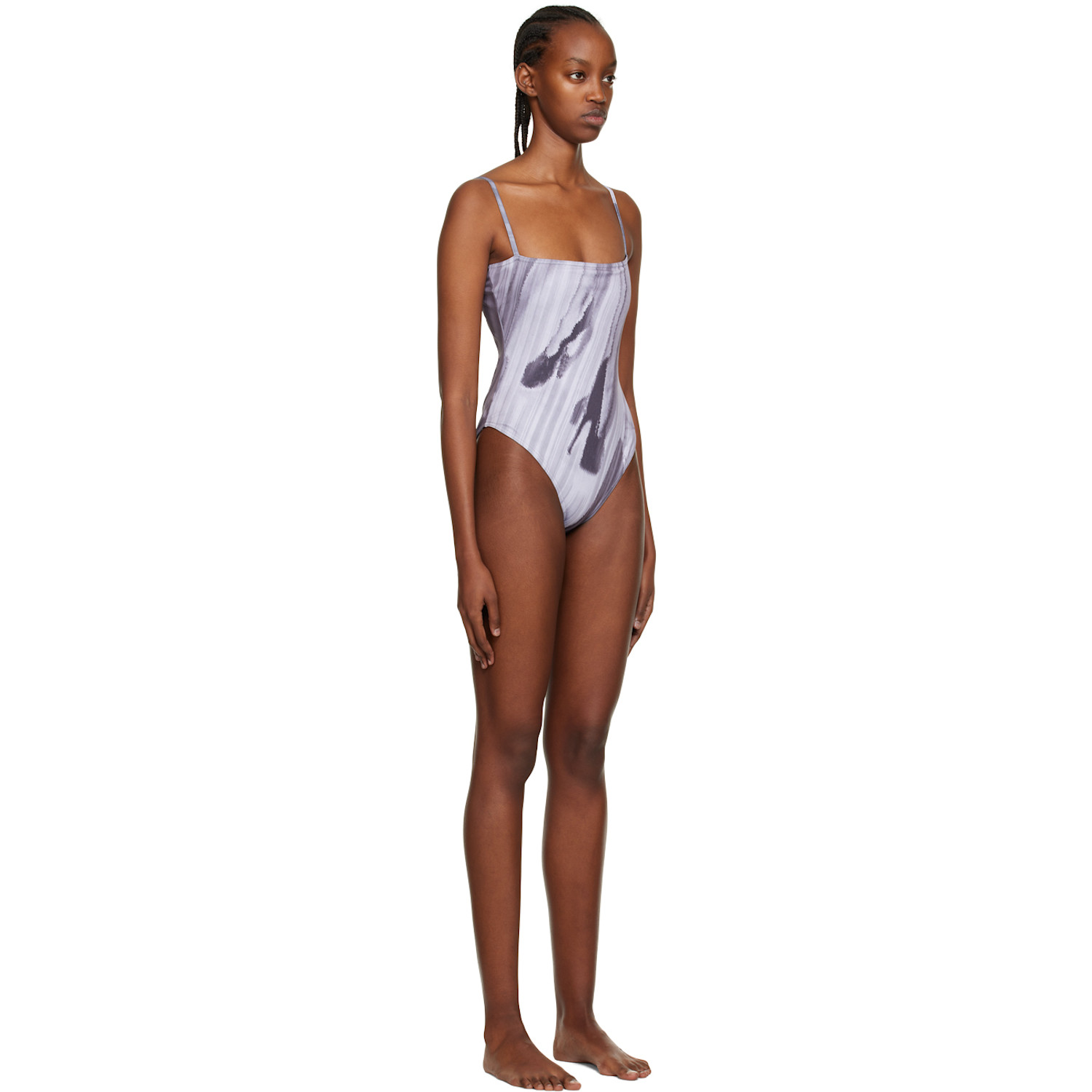  Elliss Ssense Exclusive Gray Pop One-piece Swimsuit 