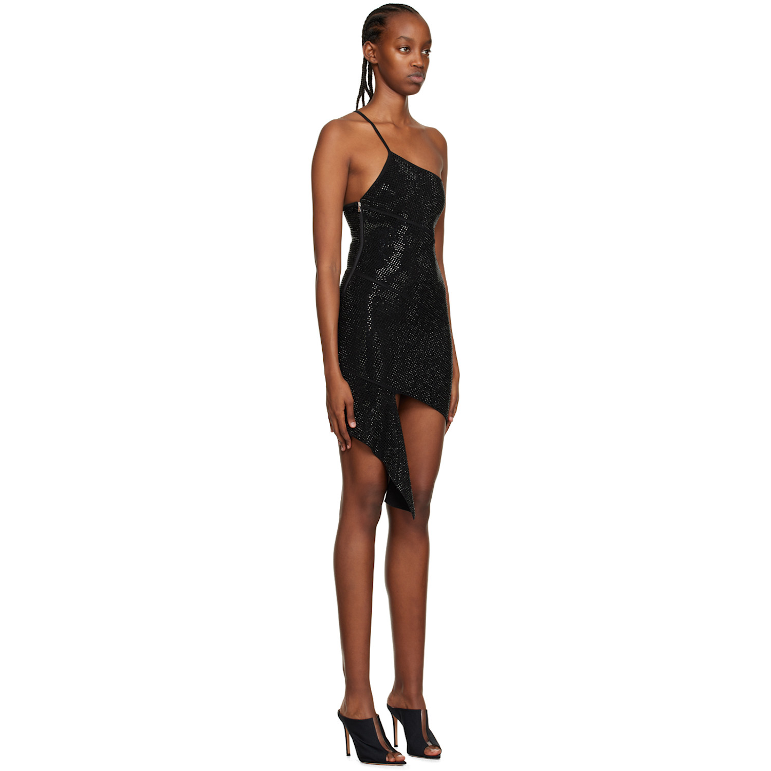  AndreĀdamo Black Full Strass Minidress 