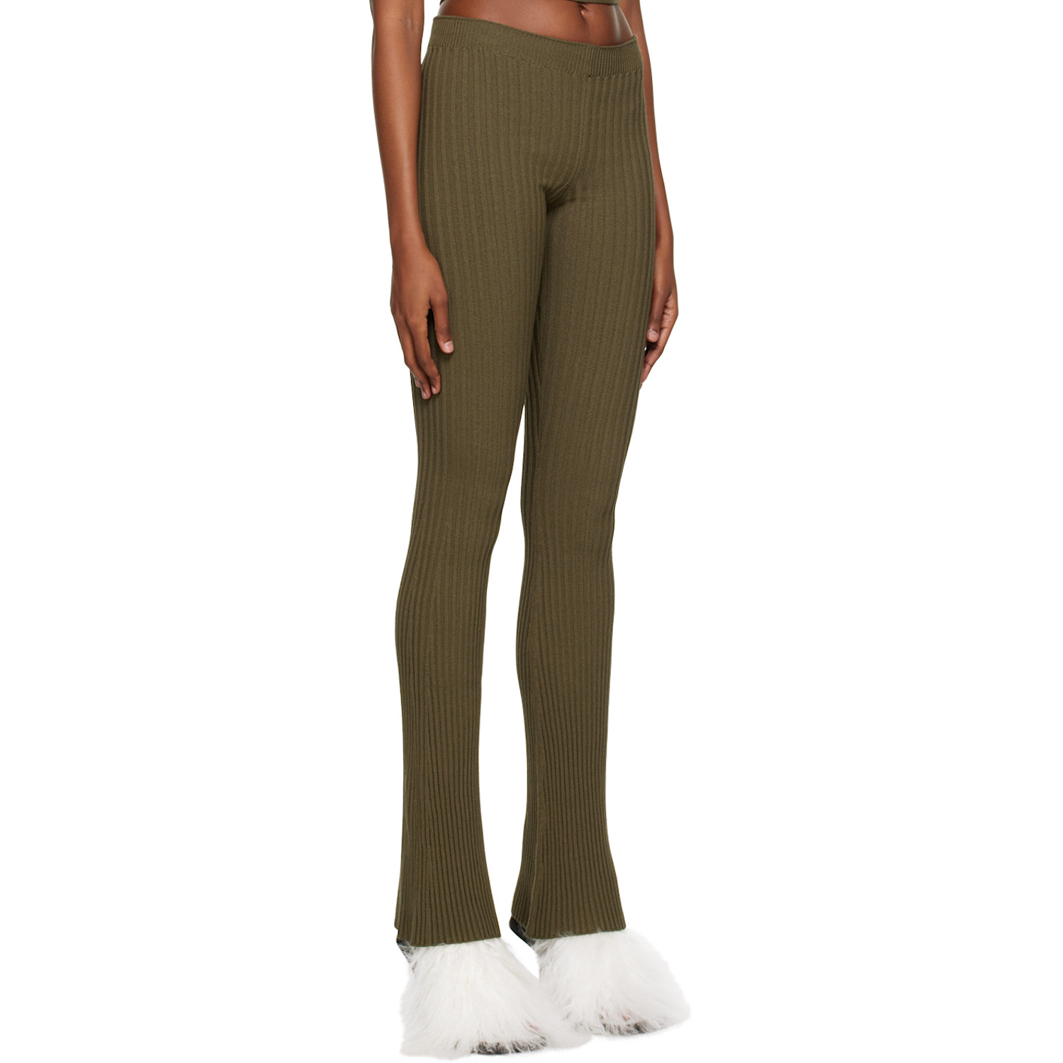  AndreĀdamo Khaki Flare Trousers 