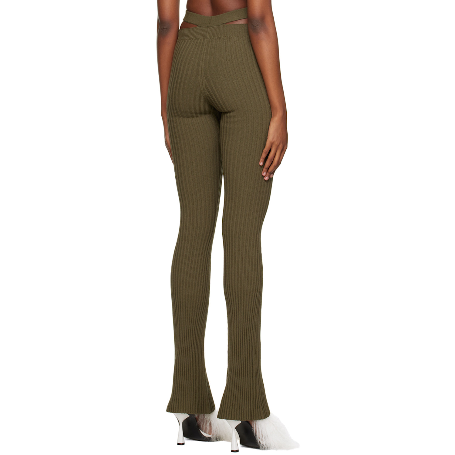  AndreĀdamo Khaki Flare Trousers 