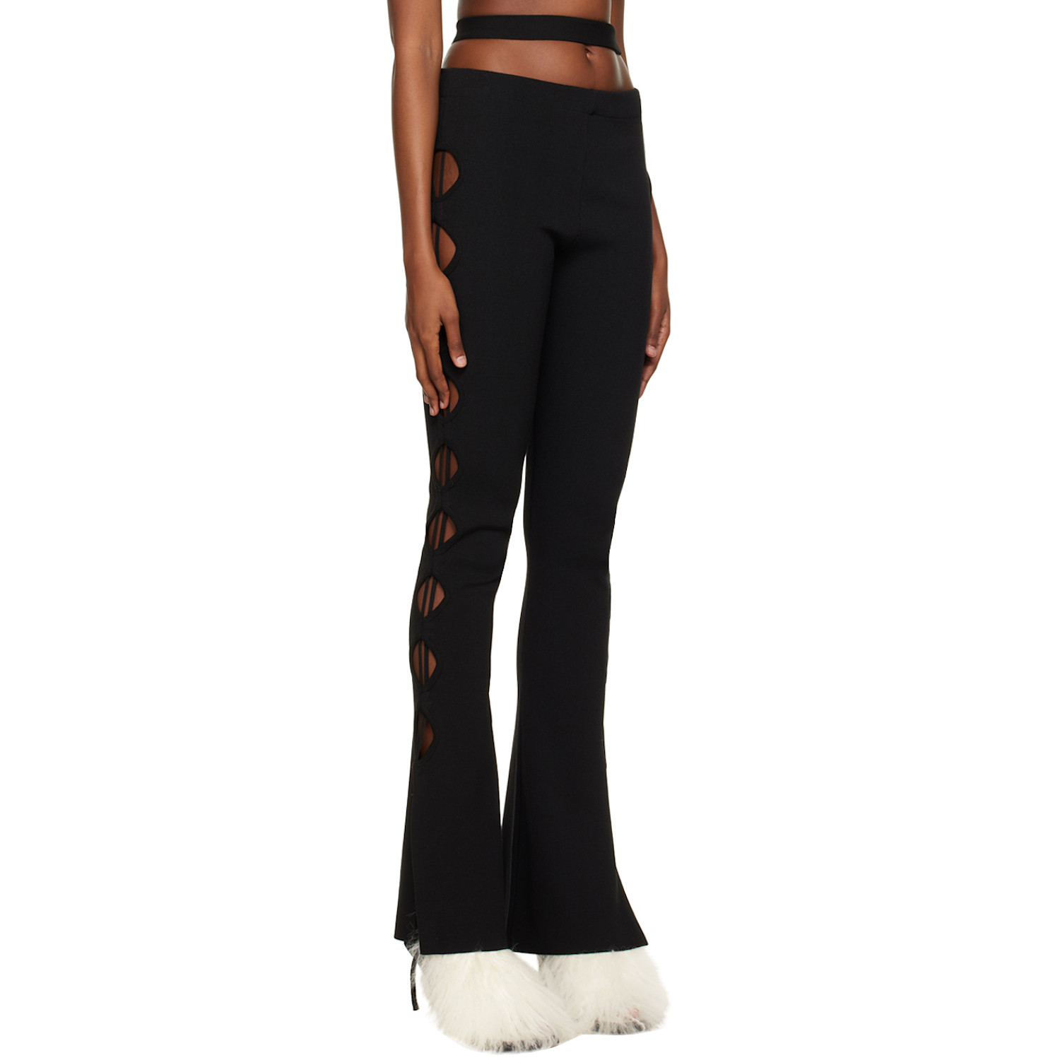  AndreĀdamo Black Cutouts Trousers 