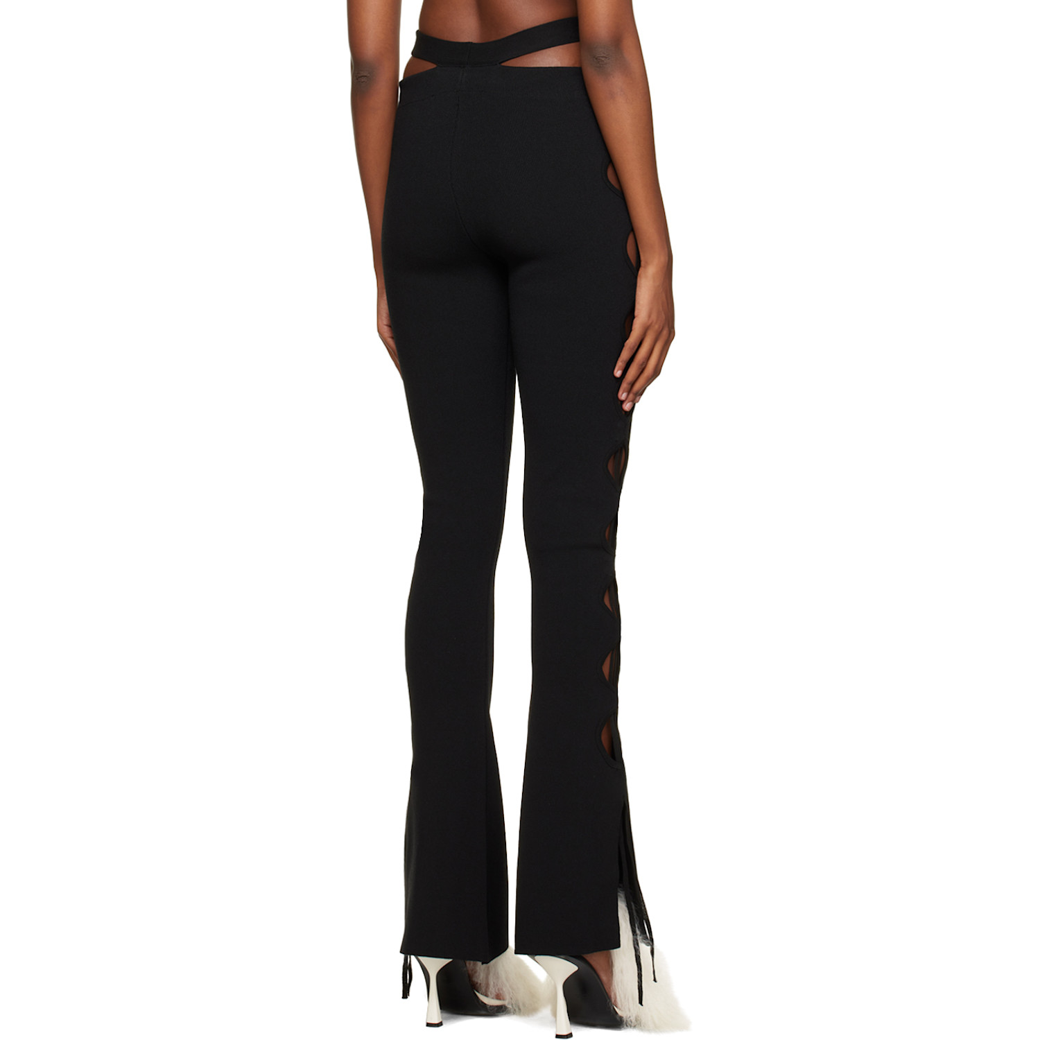 AndreĀdamo Black Cutouts Trousers 