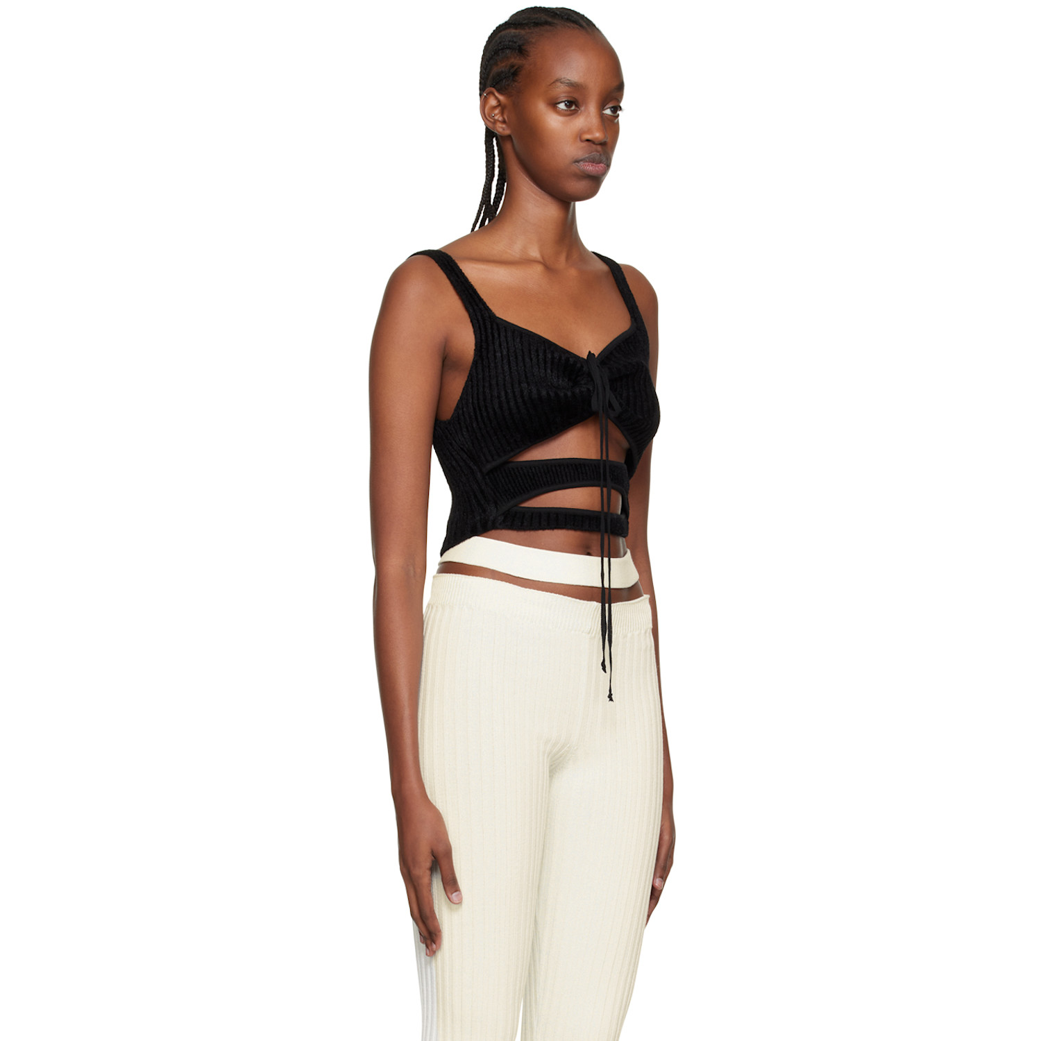  AndreĀdamo Black Cutout Tank Top 
