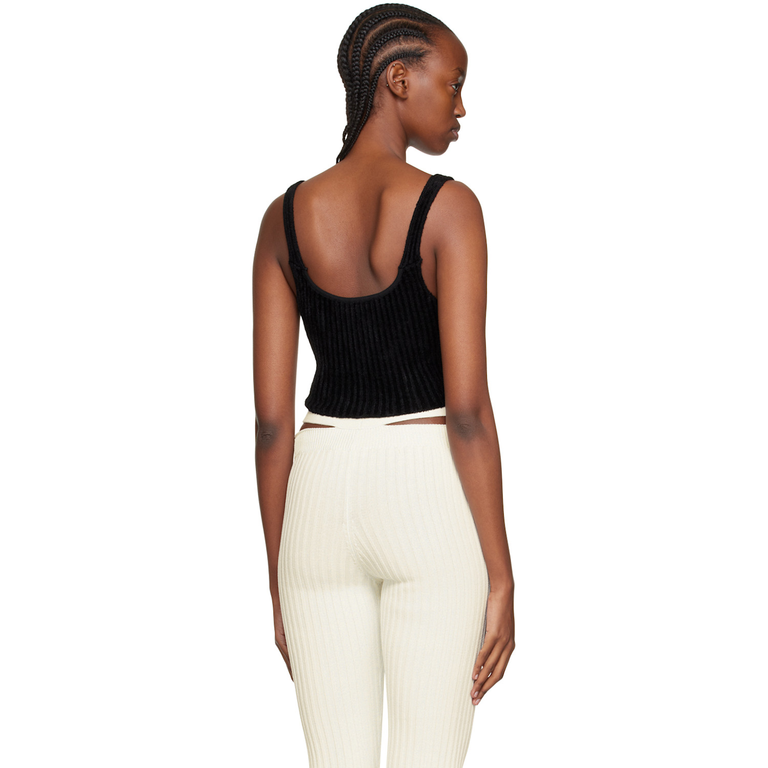  AndreĀdamo Black Cutout Tank Top 