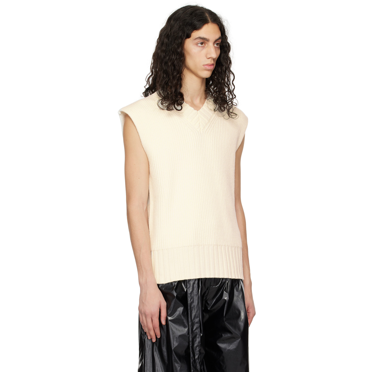  AndreĀdamo Off-white Layered Back Vest 