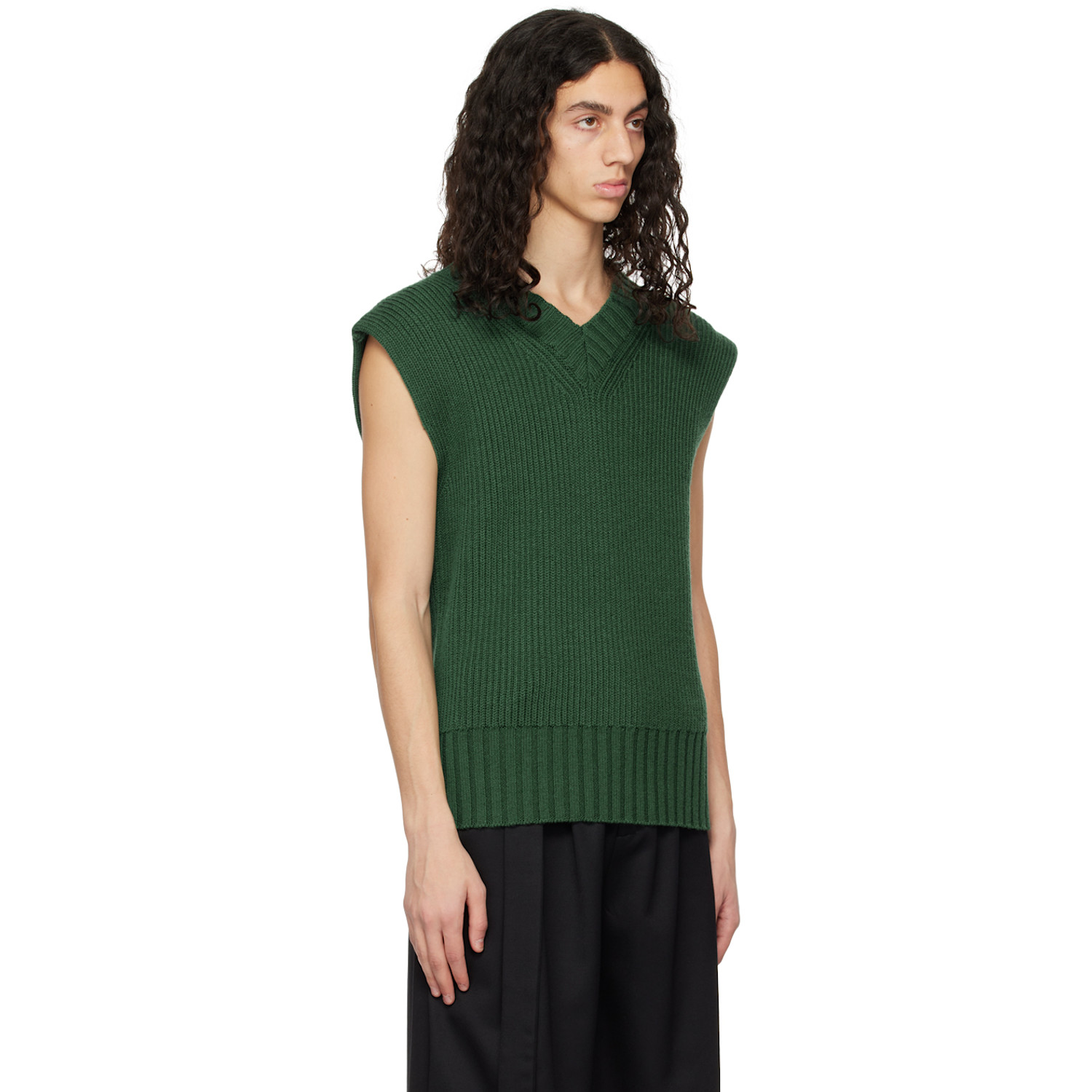  AndreĀdamo Green Layered Back Vest 