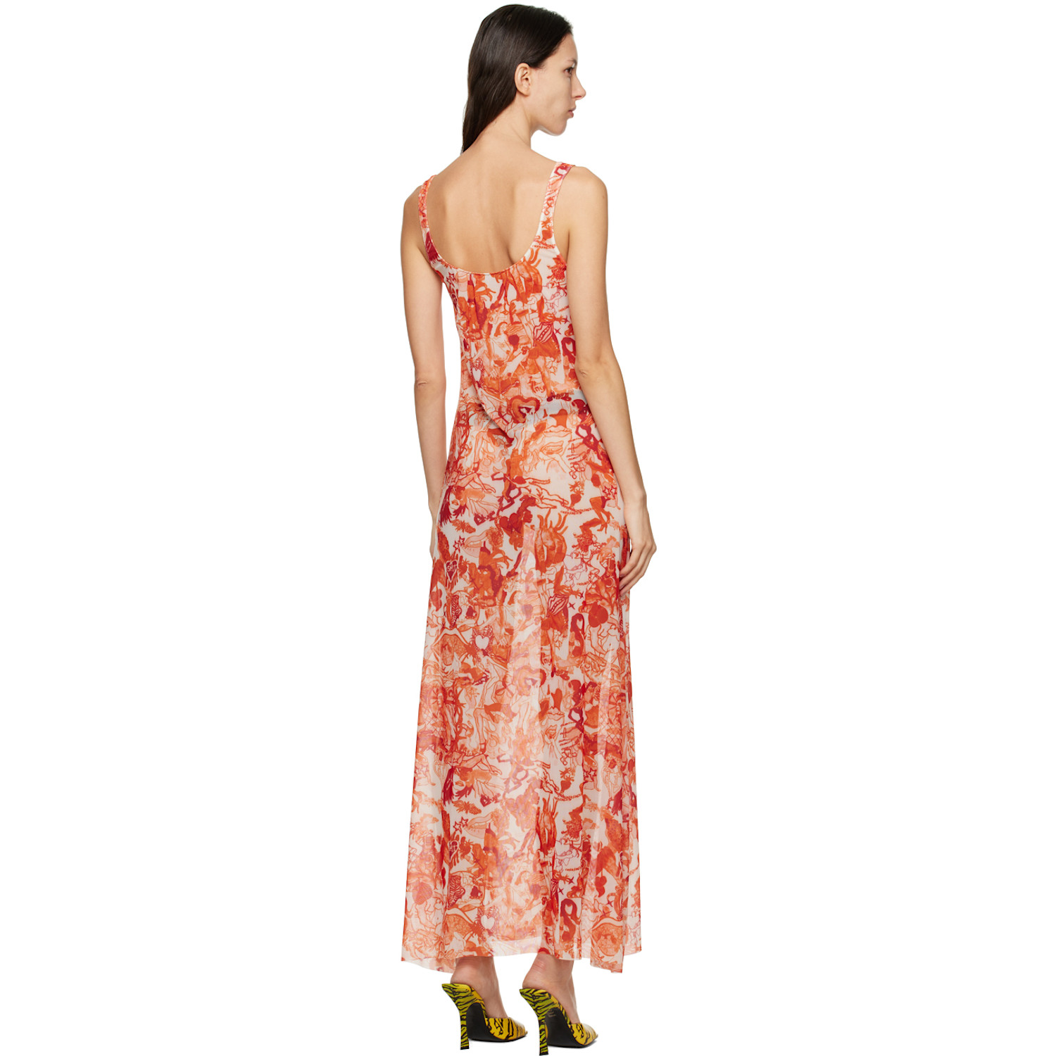  Marco Rambaldi Ssense Exclusive Orange Graphic Maxi Dress 