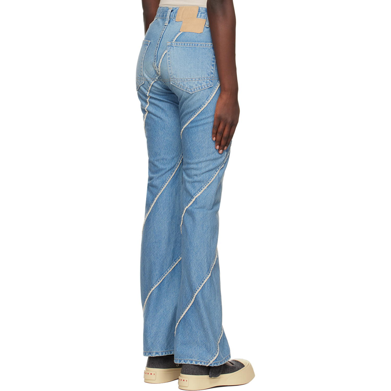  Perverze Ssense Exclusive Blue Nano Mist Denim-bias Line Jeans 