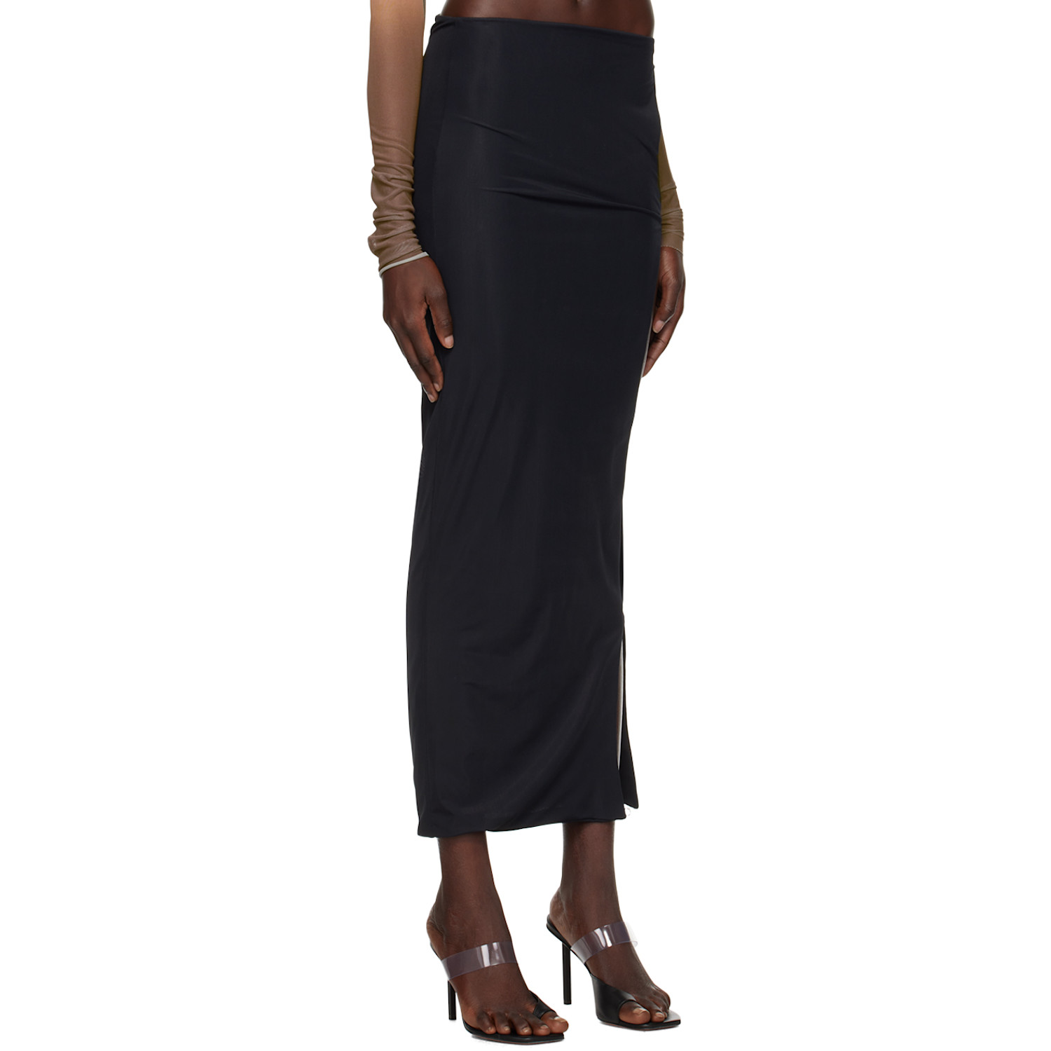  Jade Cropper Black Cut Out Midi Skirt 