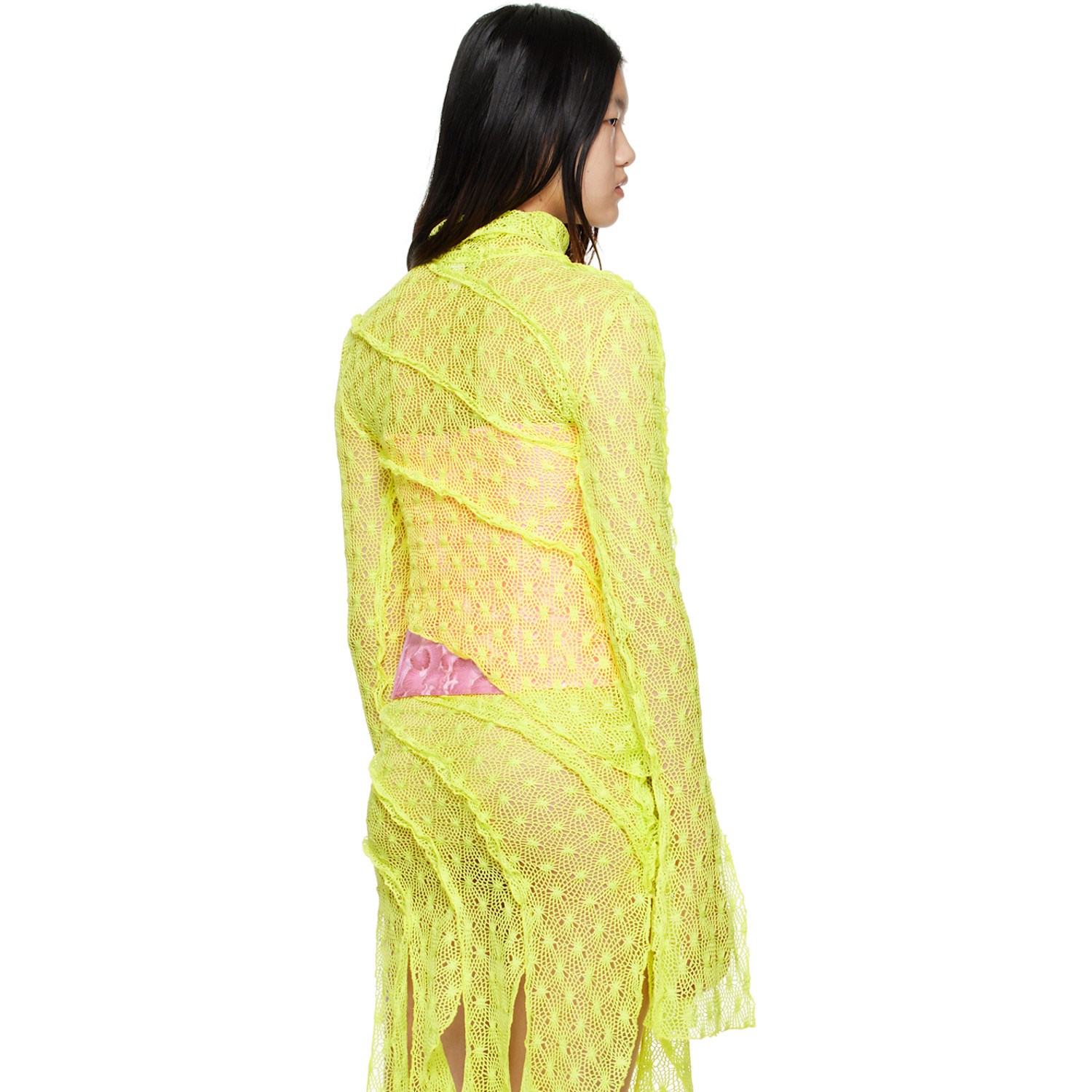  Kim Shui Ssense Exclusive Yellow Asymmetrical Turtleneck 