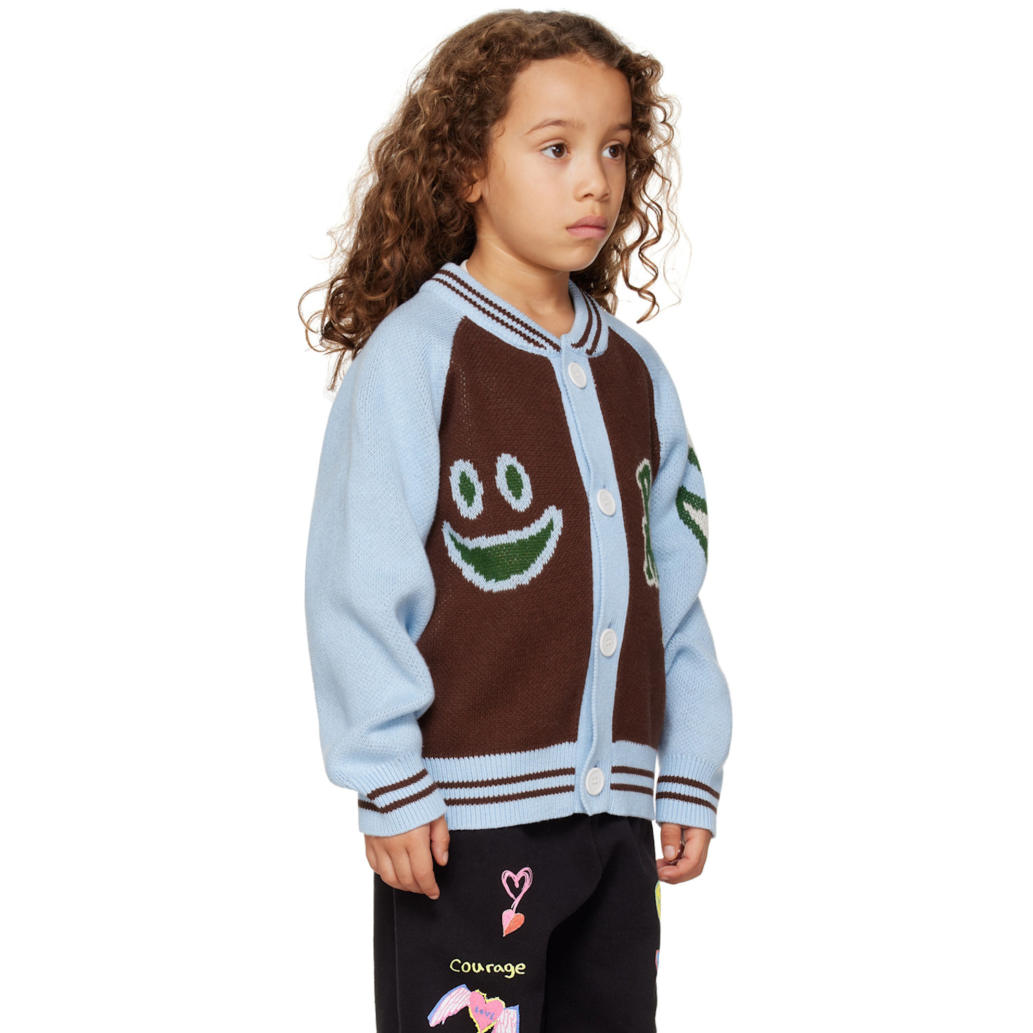  Perks And Mini Ssense Exclusive Kids Blue & Brown Cardigan 