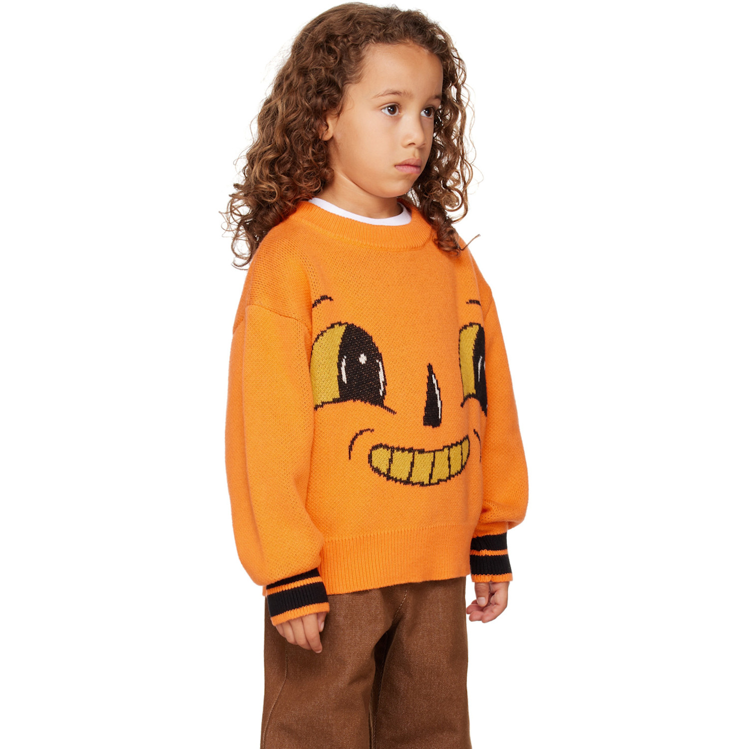 Perks And Mini Ssense Exclusive Kids Orange Jack-o-lantern Sweater 